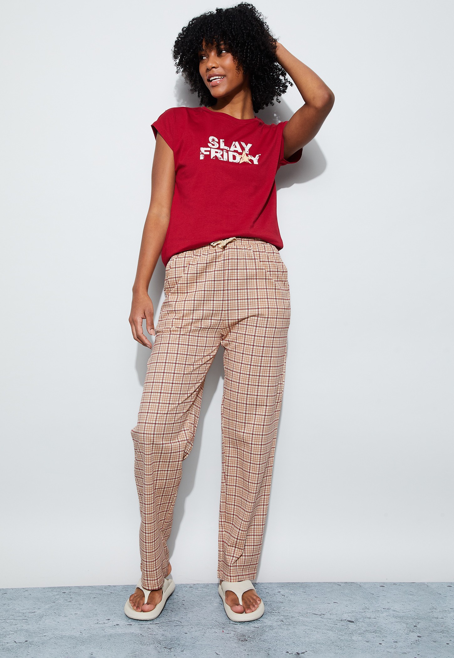 GINGER Checked Elasticated Pyjamas-picture-33