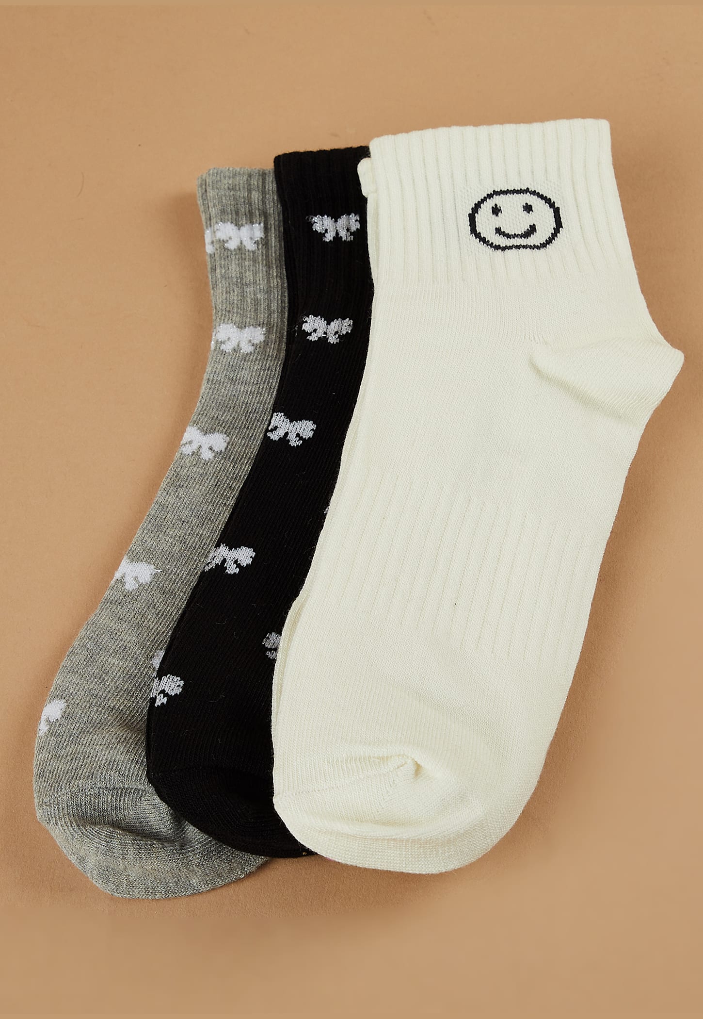 GINGER Knitted Bin Ankle-Length Socks - Pack of 3-picture-46