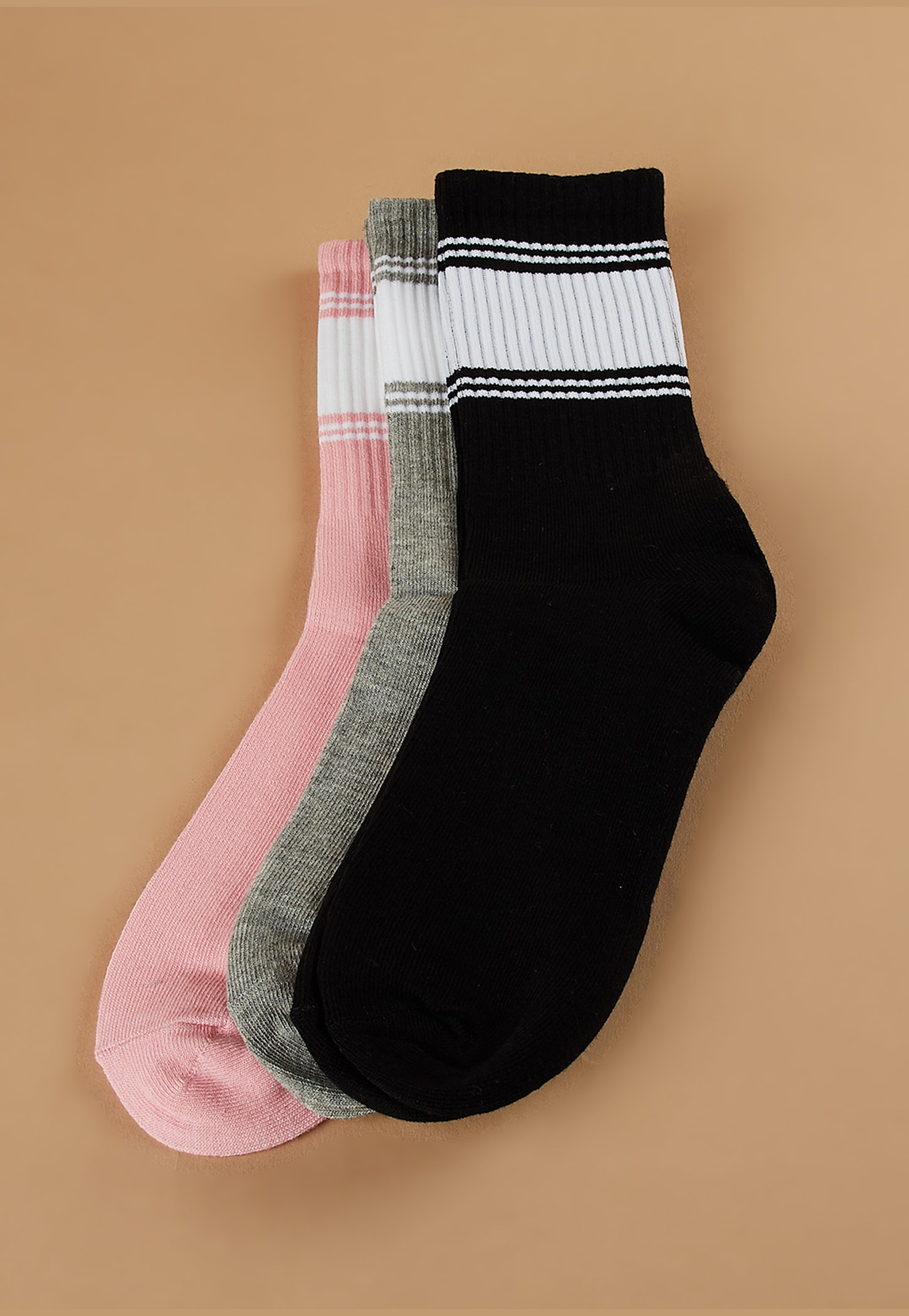 GINGER Knitted Bin Calf-Length Socks - Pack of 3-picture-41