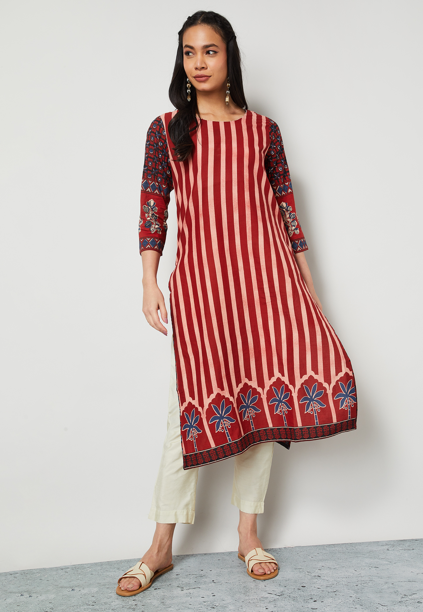 MELANGE Striped Straight Kurta-picture-38