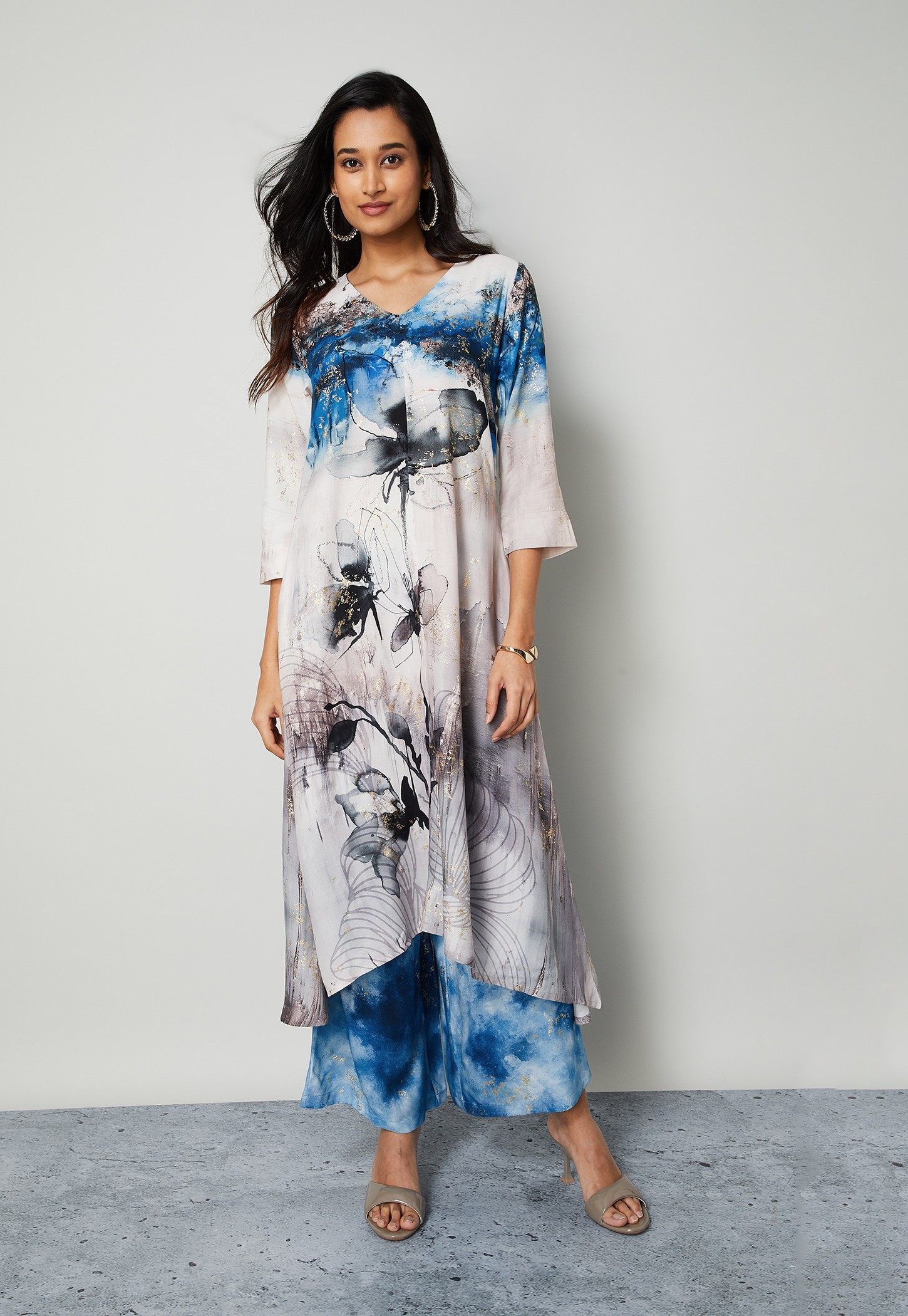 MELANGE Floral Print A-line Kurta Set-picture-17