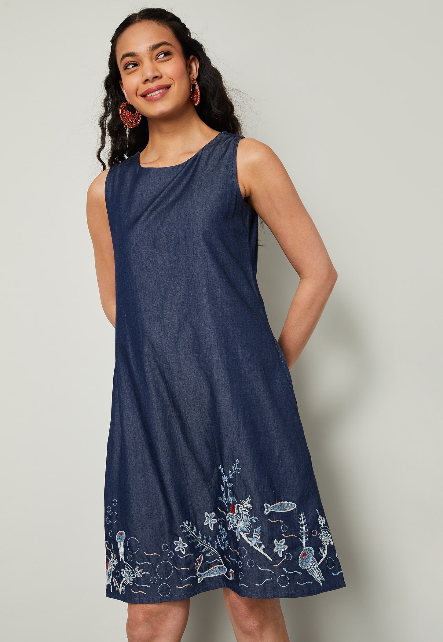 COLOUR ME Floral Embroidered A-Line Dress-picture-25