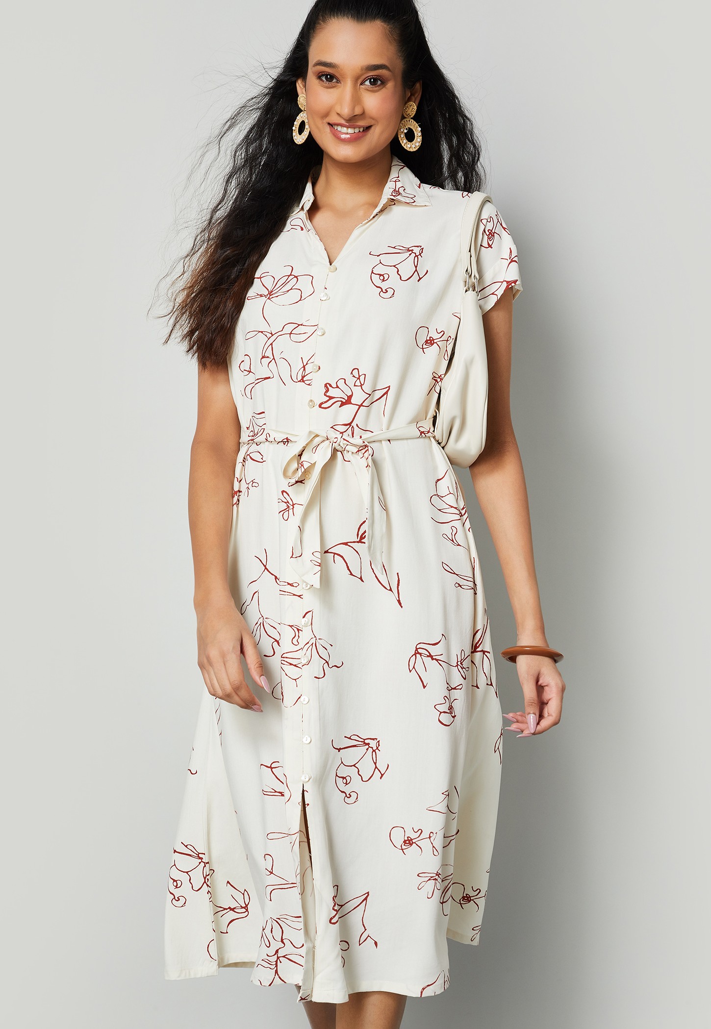 COLOUR ME BY MELANGE Floral Print Midi Dress-image-30
