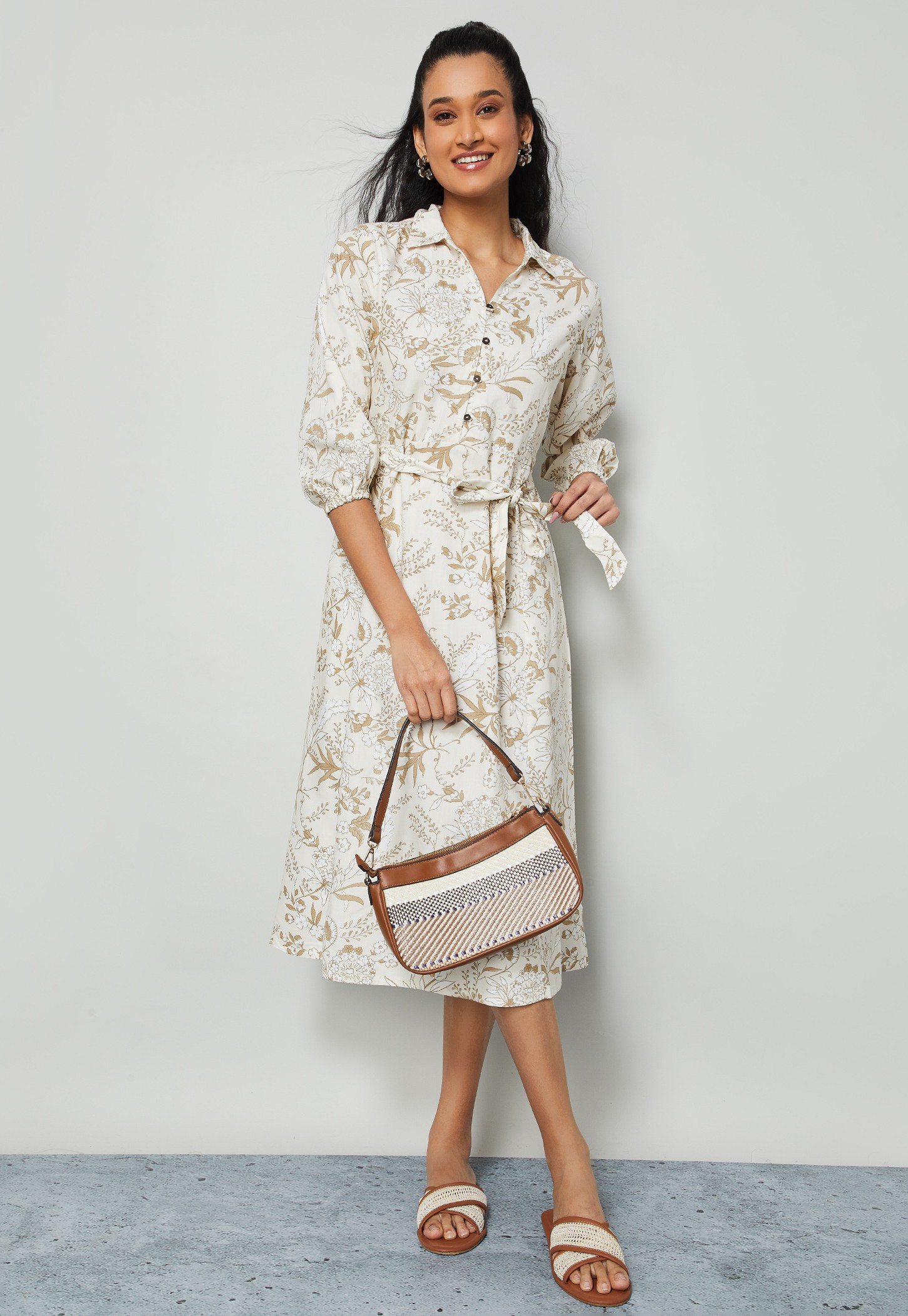 COLOUR ME Floral Print Midi Dress-image-27