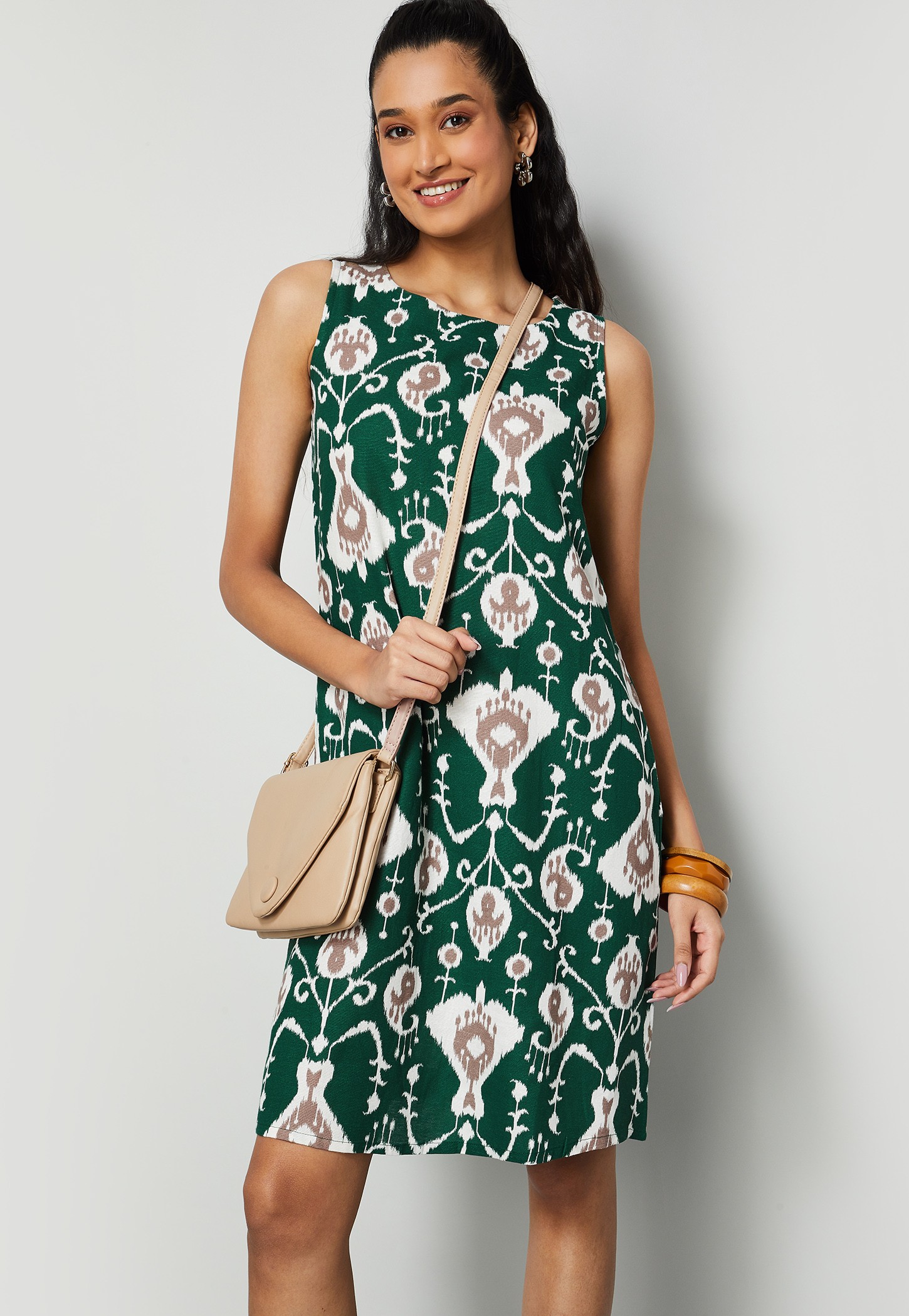 COLOUR ME Ikat Print Shift Dress-image-12