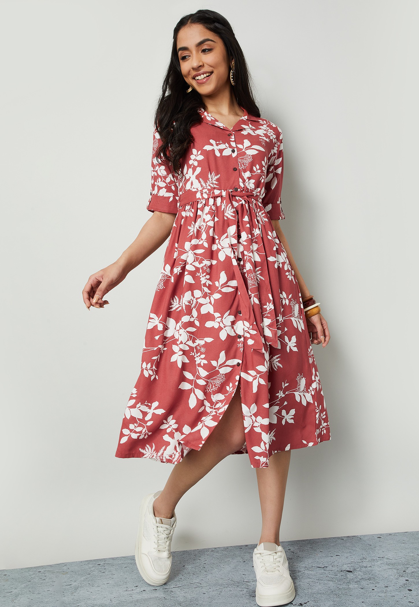 COLOUR ME Printed Shirt Dress-image-25