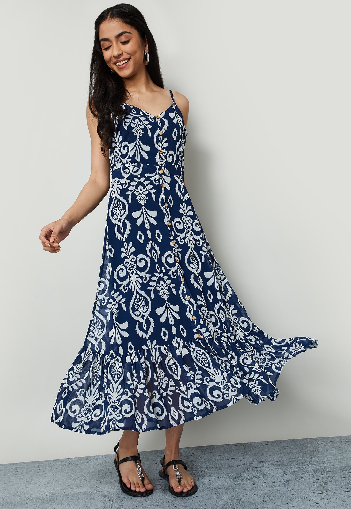COLOUR ME BY MELANGE Printed Maxi Dress-image-28