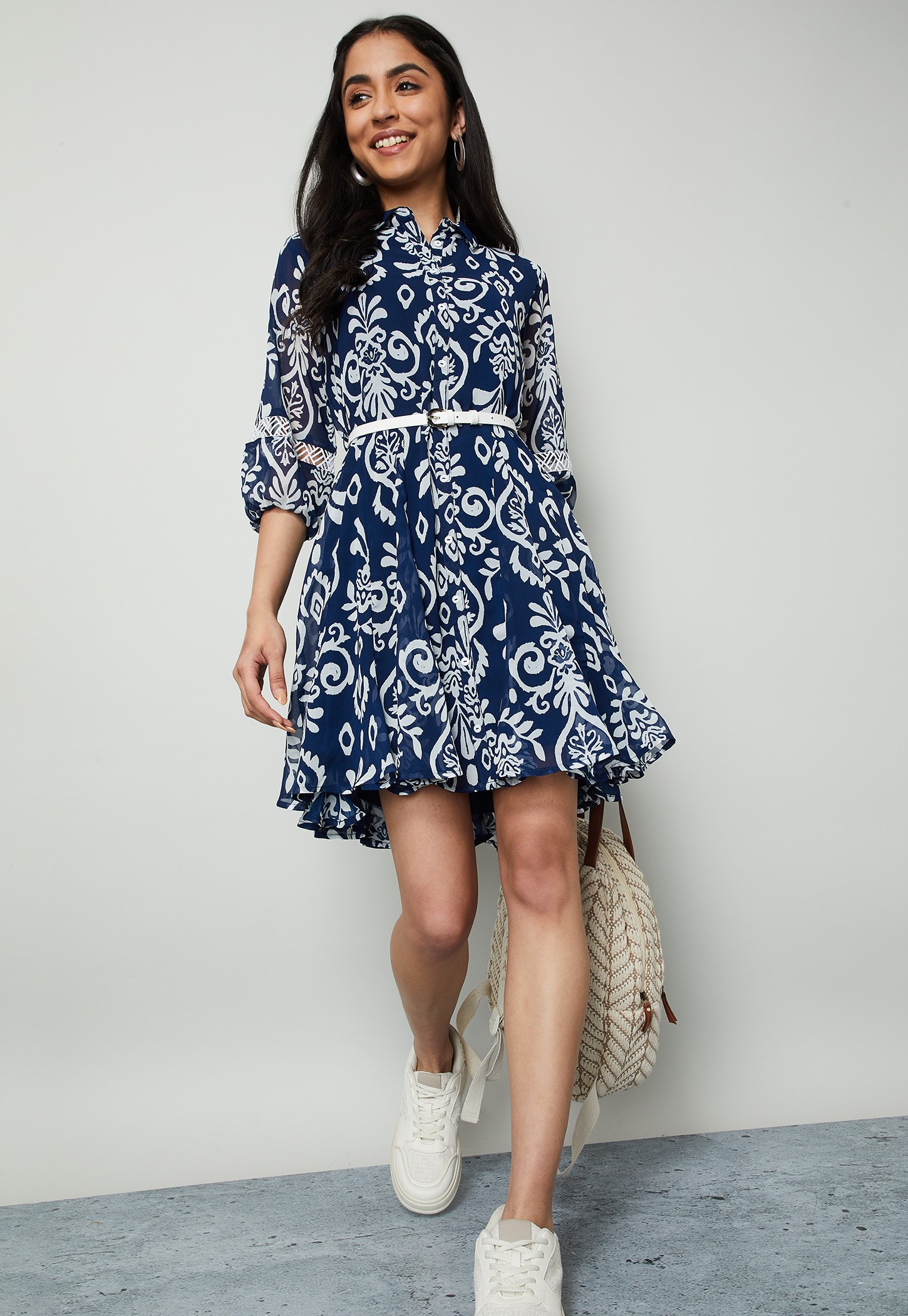 COLOUR ME Ethnic Motif Shirt Dress-picture-38