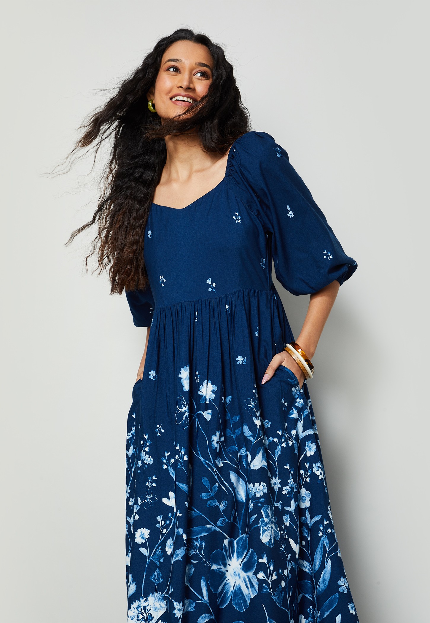 COLOUR ME BY MELANGE Floral Print Midi Dress-picture-39