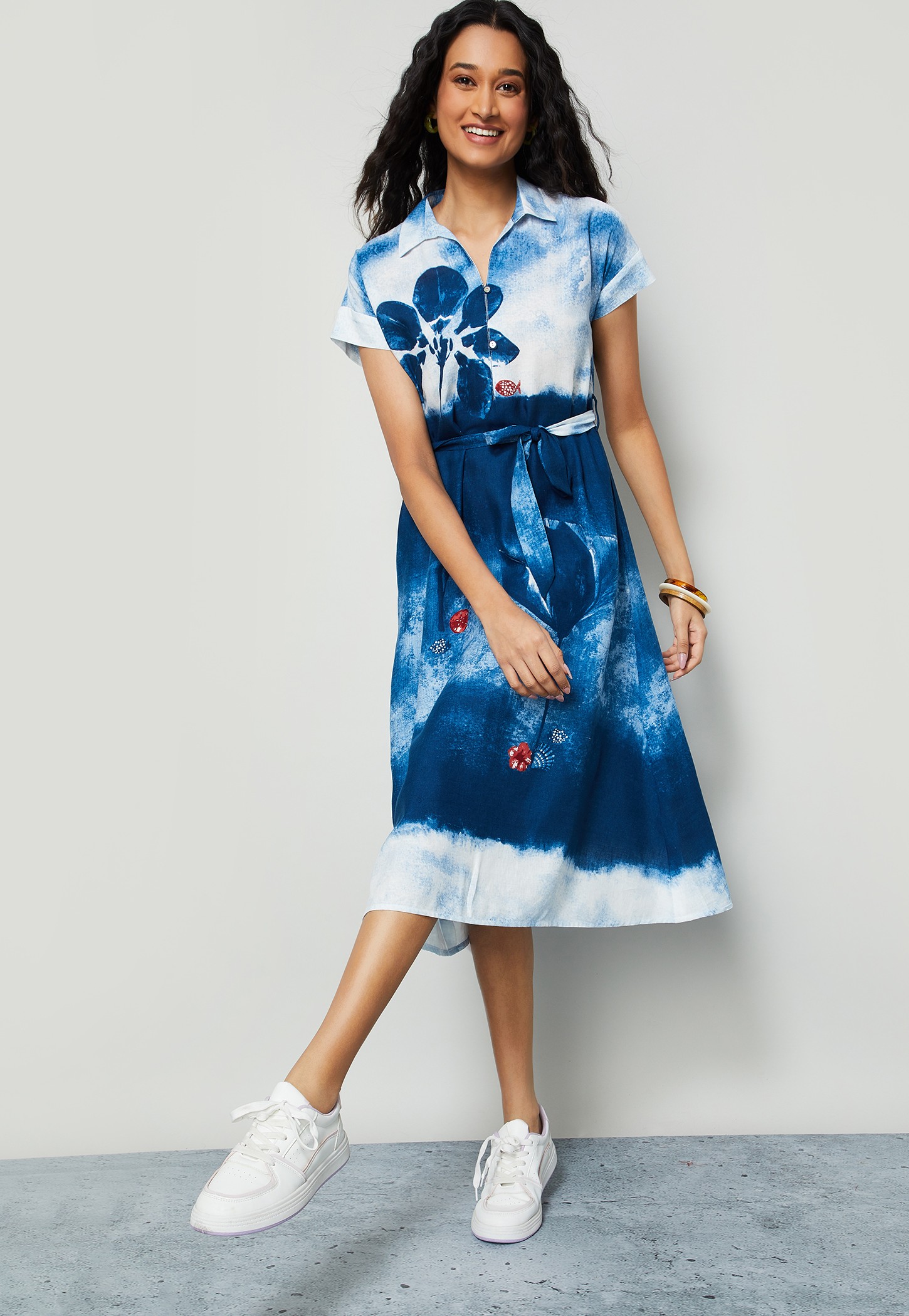 COLOUR ME BY MELANGE Floral Print Midi Dress-image-31