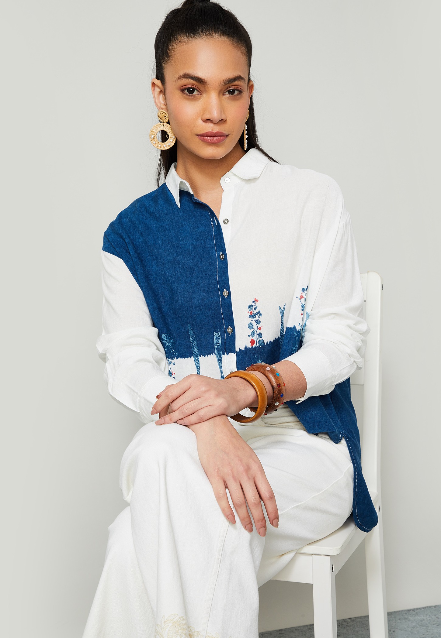 COLOUR ME BY MELANGE Colourblock Shirt-picture-27