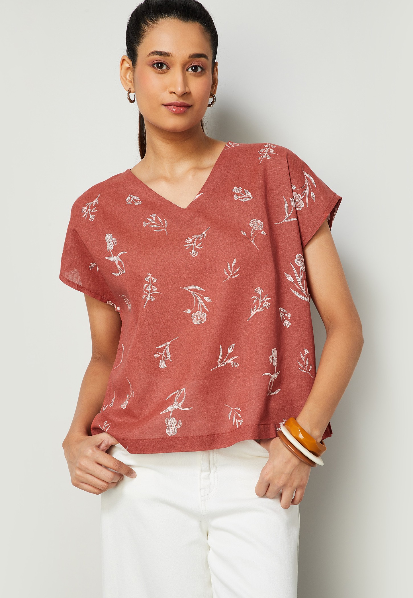 COLOUR ME Floral Print Extended Sleeve Top-image-14