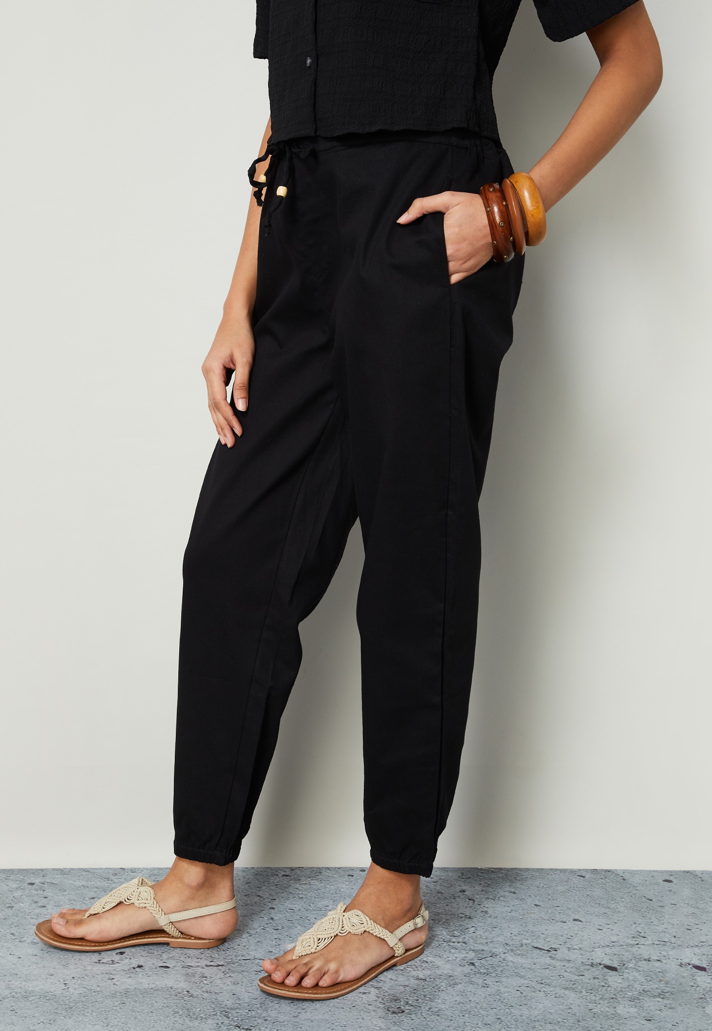 COLOUR ME Solid Cuffed Pants-picture-52