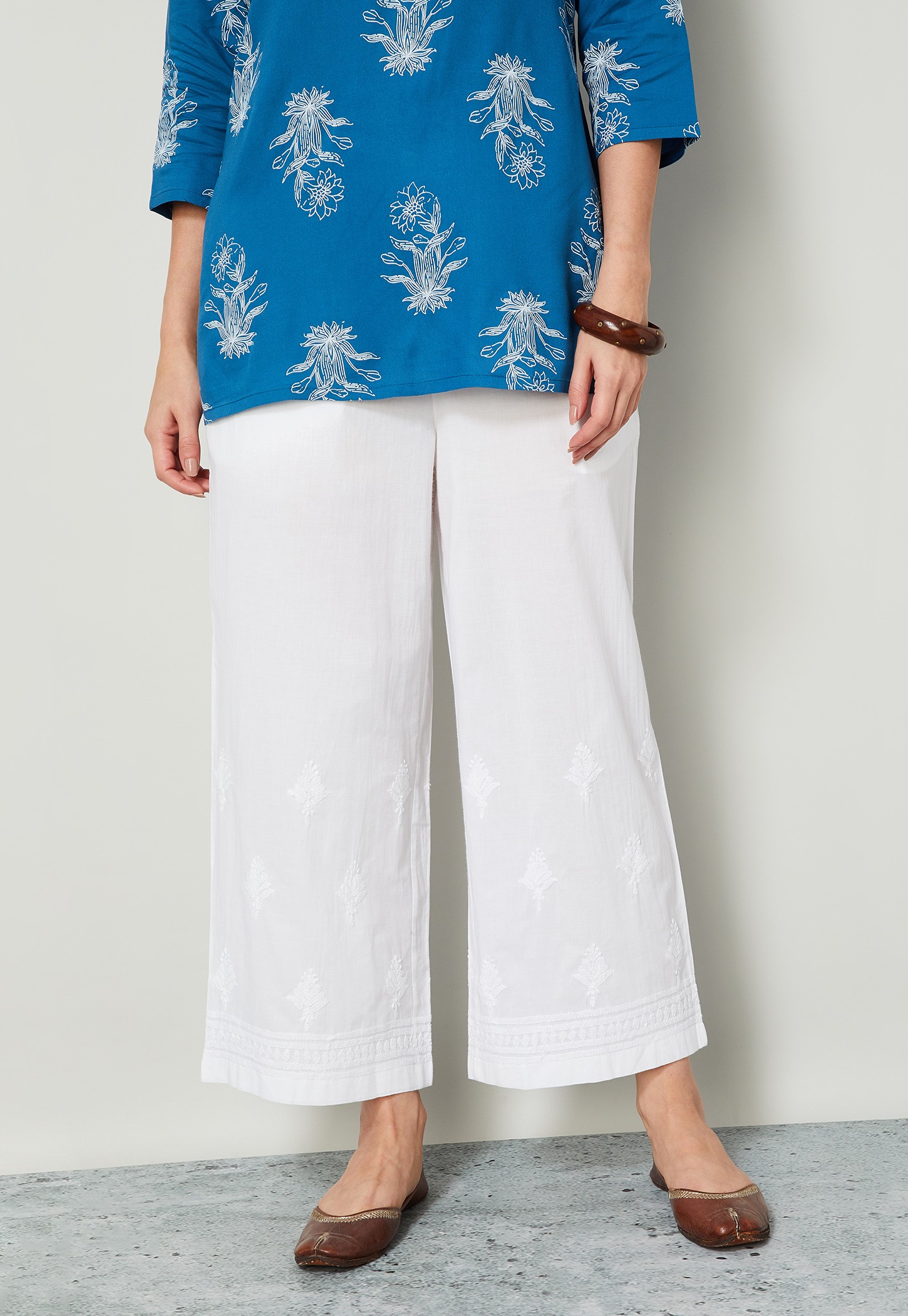 MELANGE Embroidered Palazzo Pants-picture-46