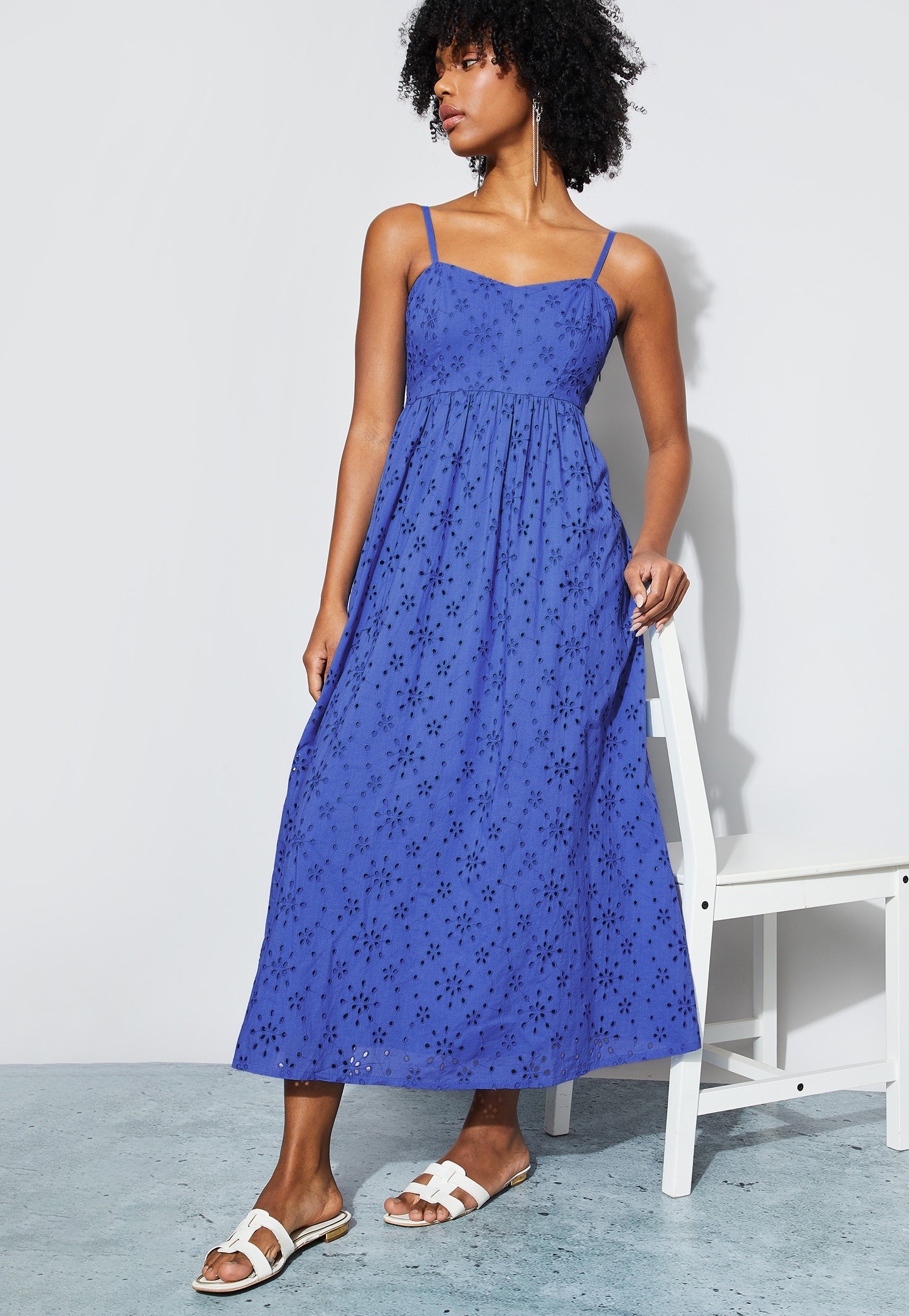 GINGER Floral Embroidered Spaghetti Neck Maxi Dress-picture-16