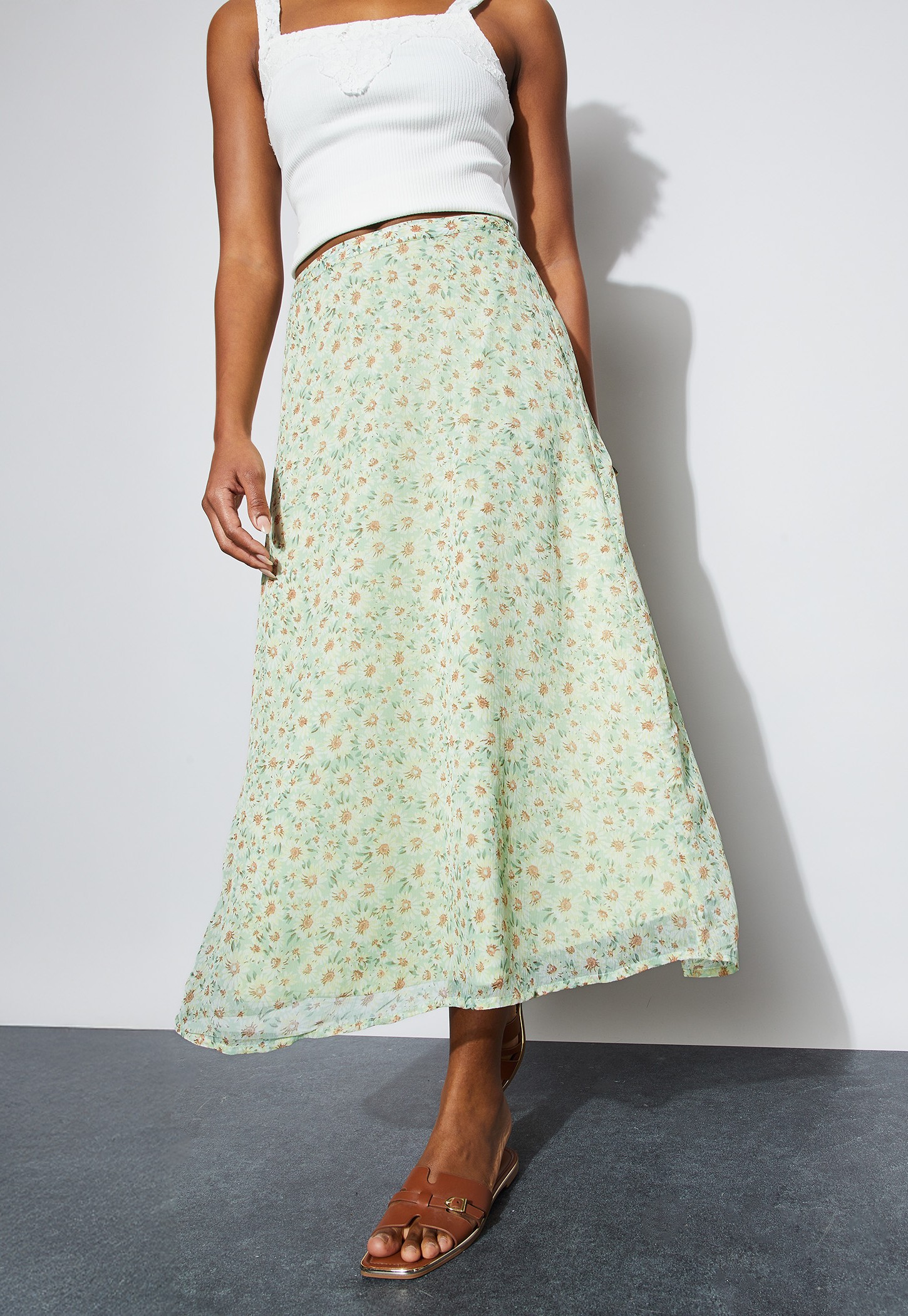 GINGER Floral Print Midi Skirt-picture-17