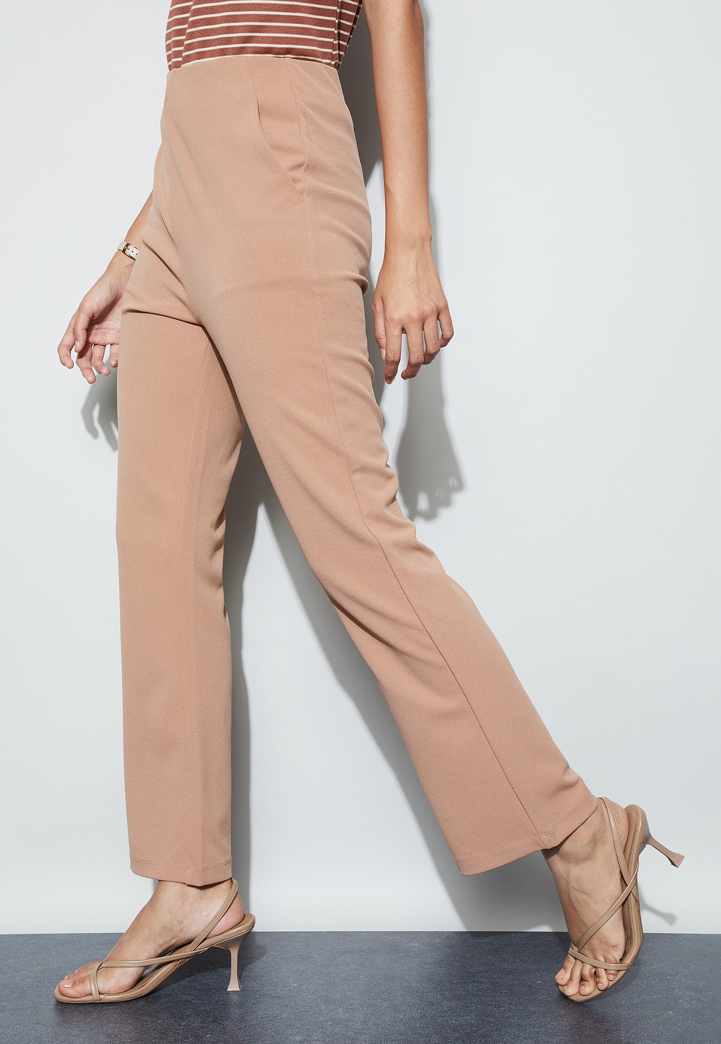 CODE Solid Straight Fit Trousers-image-13