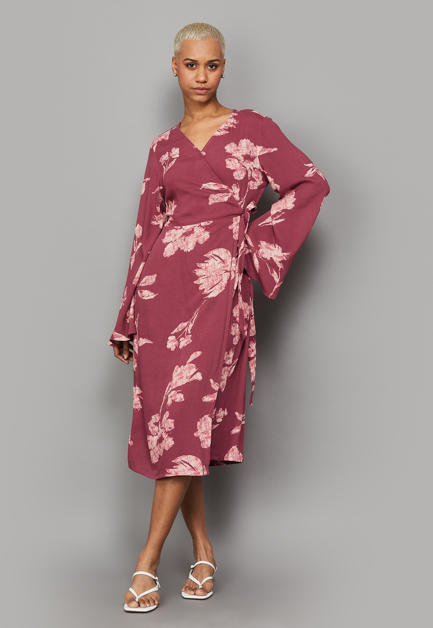 AND Floral Print Wrap Dress-image-0