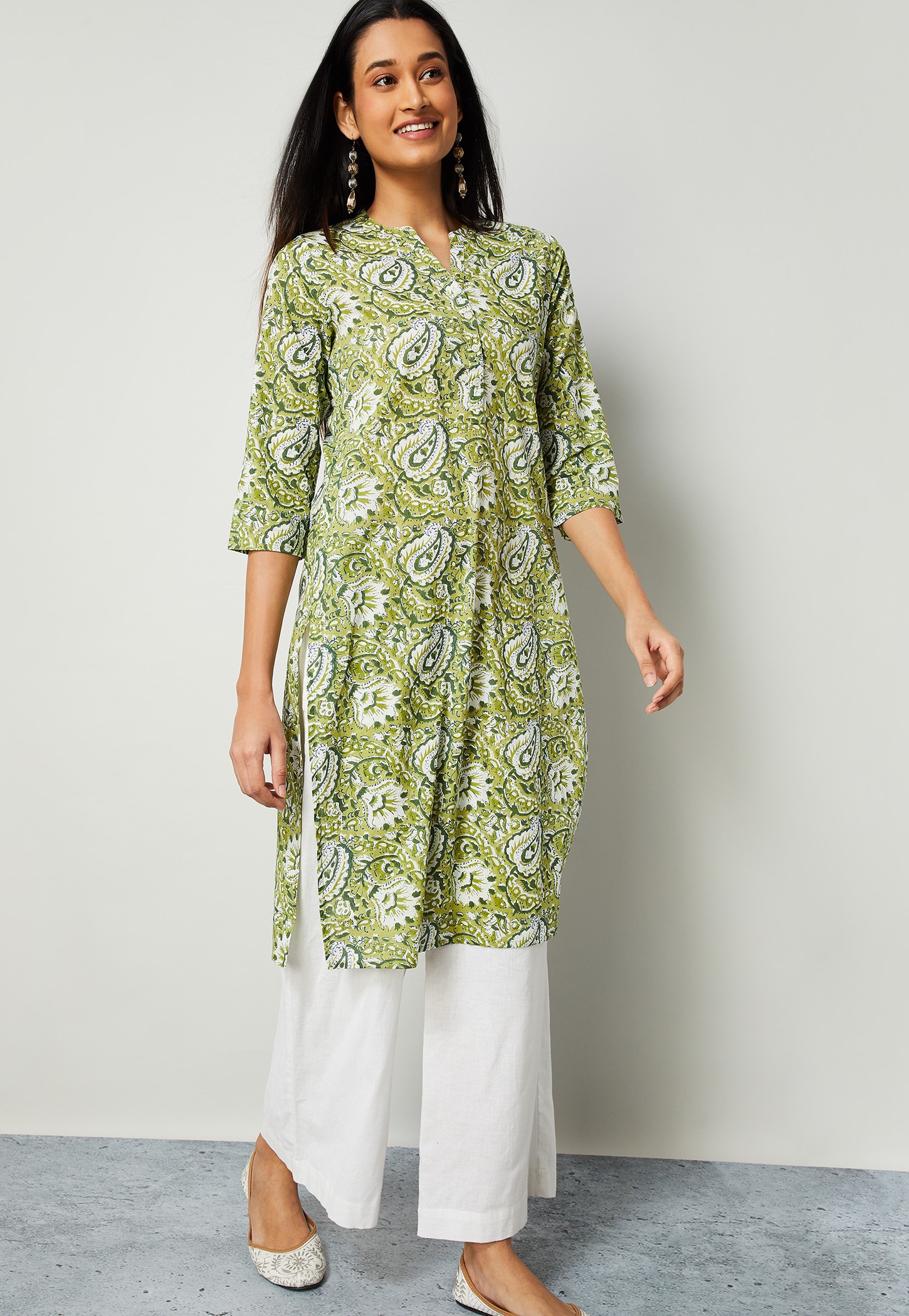 MELANGE Paisley Print Straight Kurta-picture-48