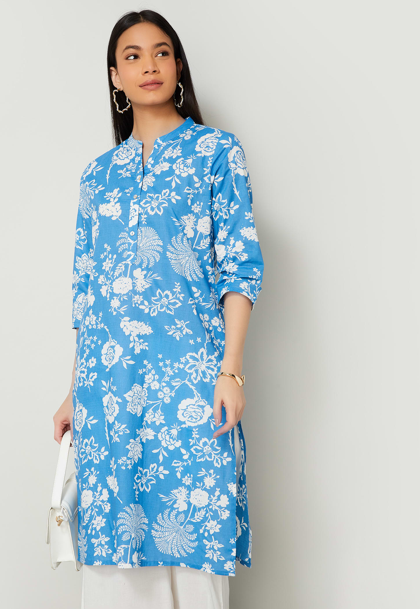 MELANGE Floral Print Straight Kurta-picture-44