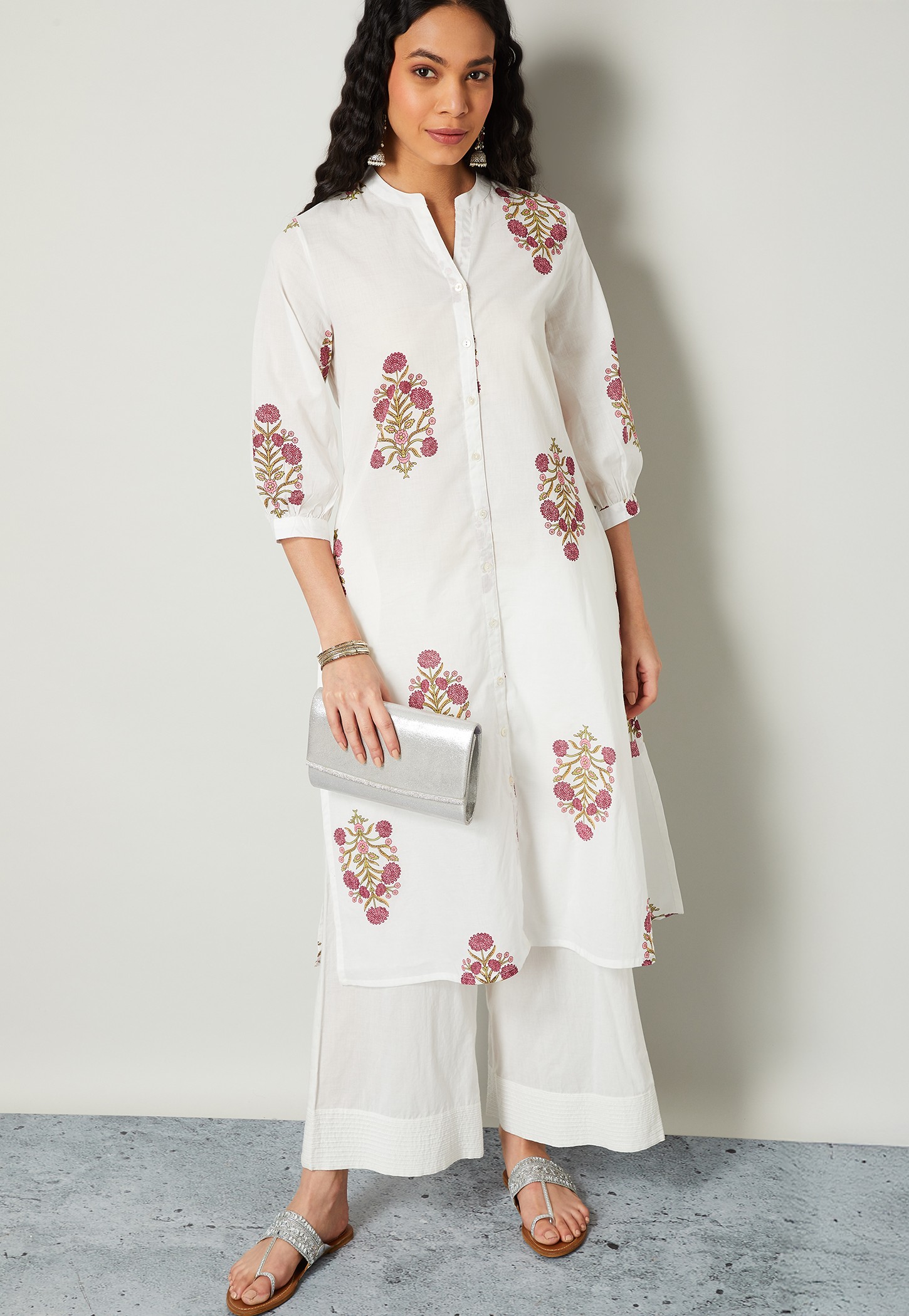 MELANGE Floral Print Straight Kurta-picture-12