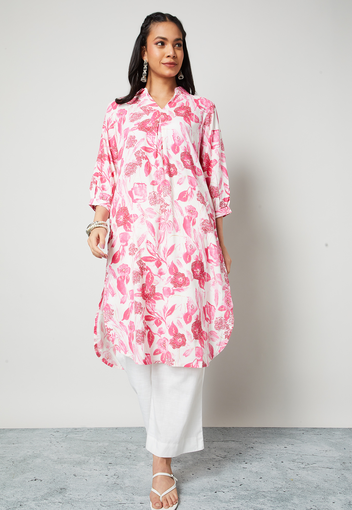 MELANGE Floral Print Straight Kurta-picture-38