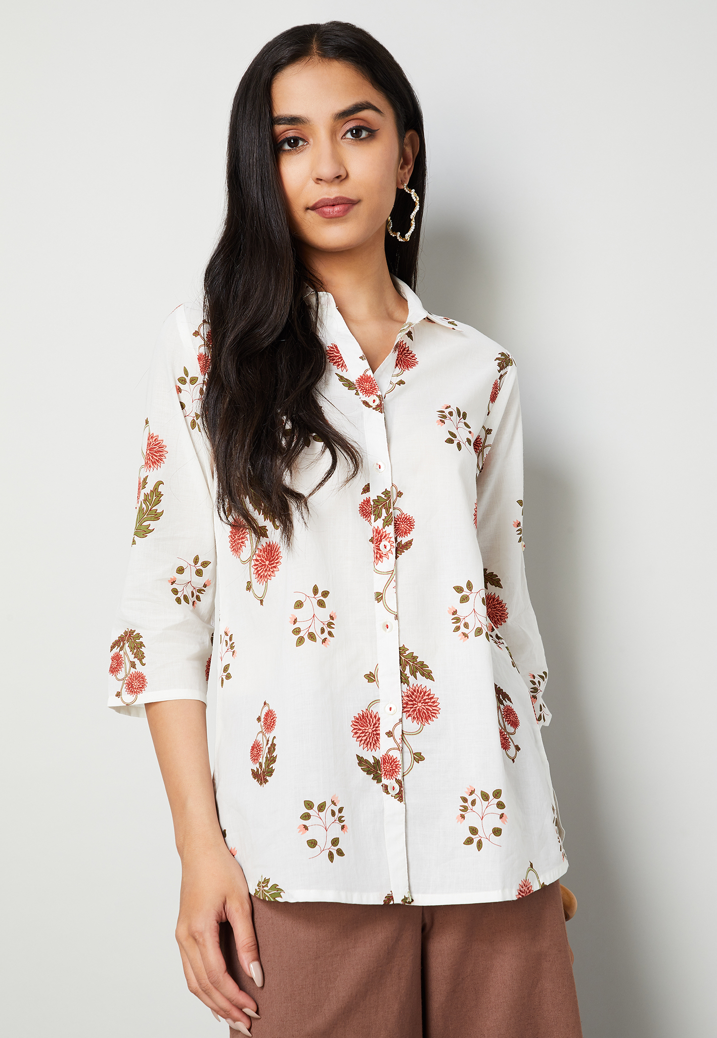 MELANGE Floral Print Straight Kurti-picture-25