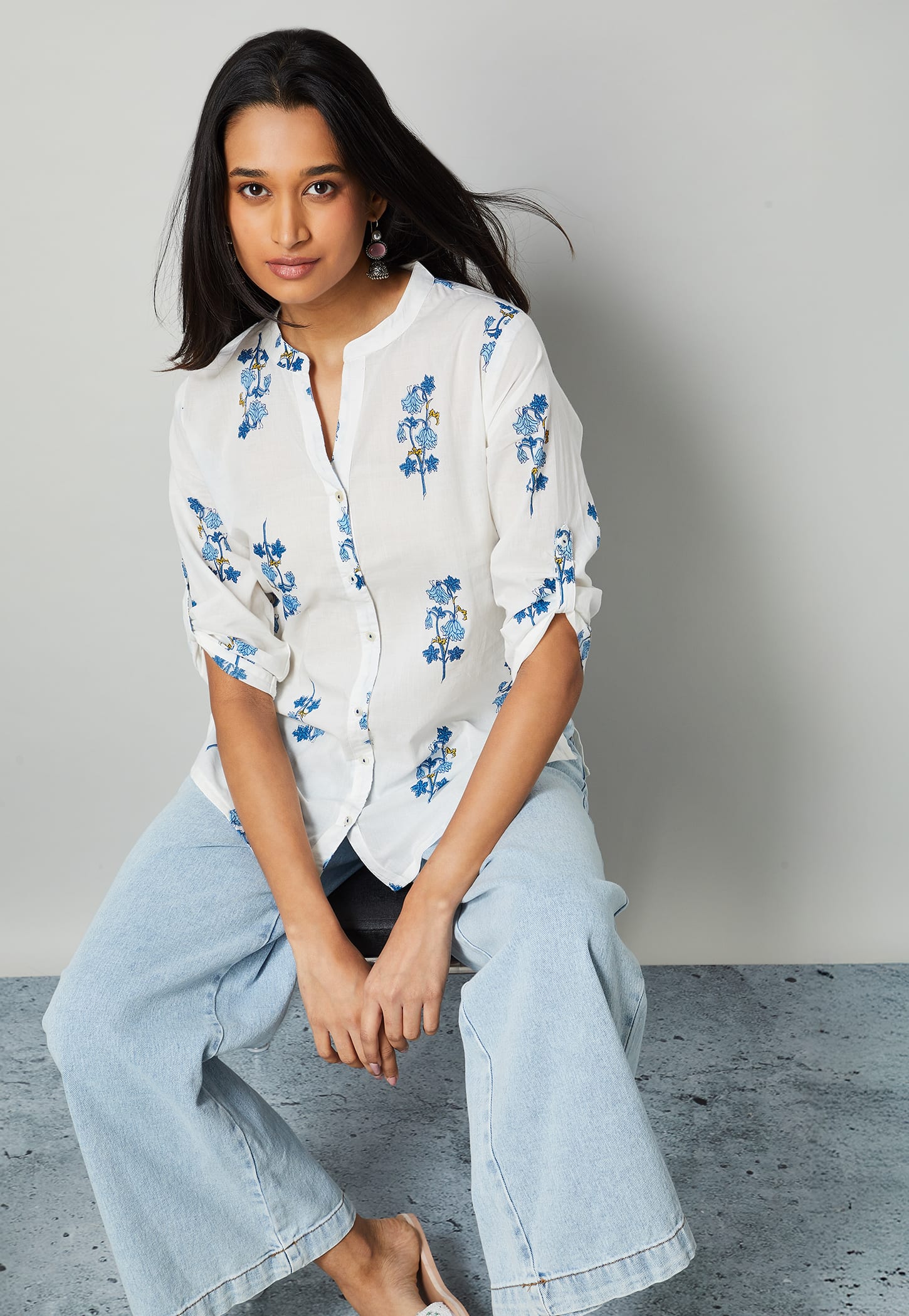 MELANGE Floral Print Straight Kurti-picture-24