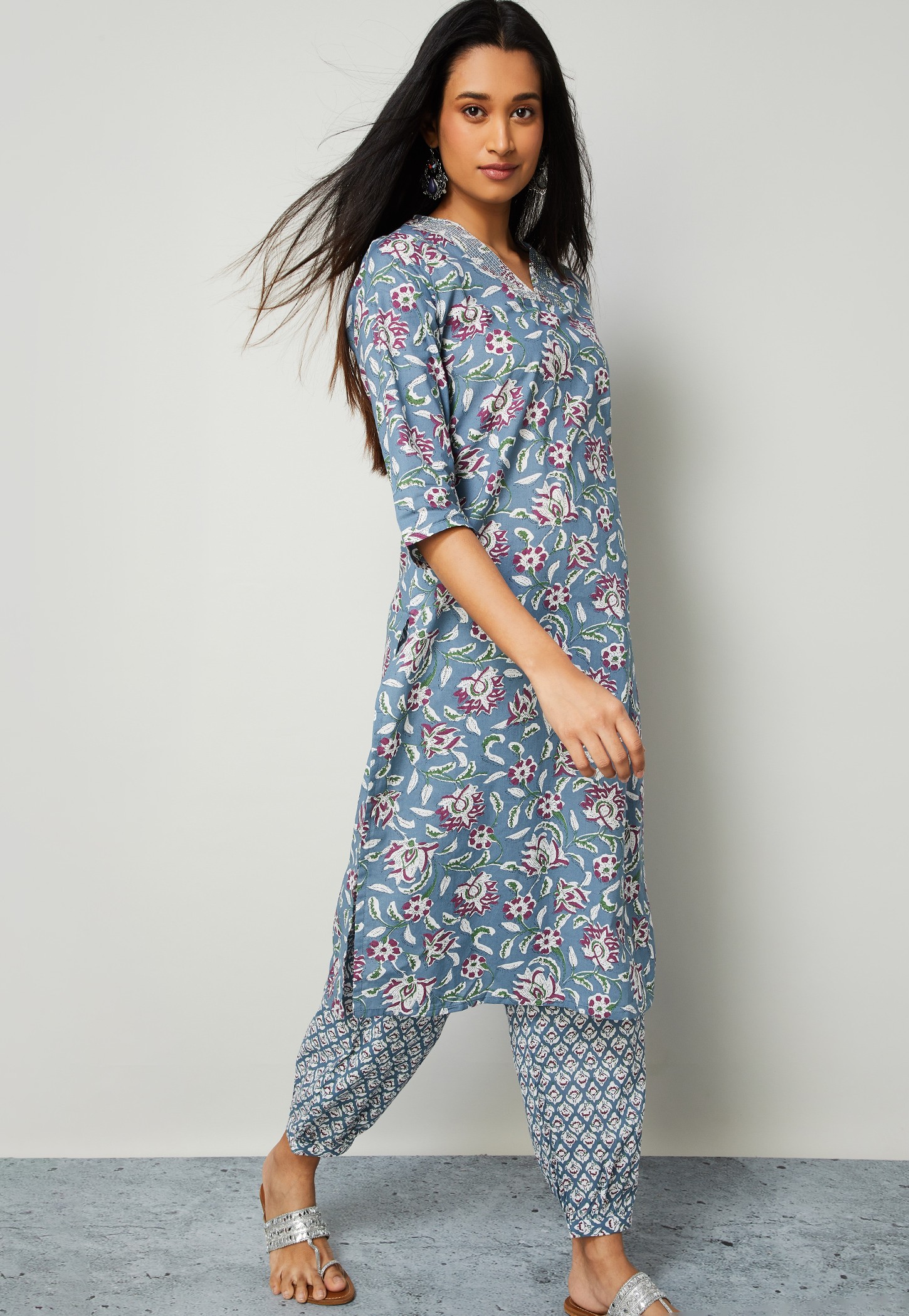 MELANGE Floral Print Kurta Set-picture-21