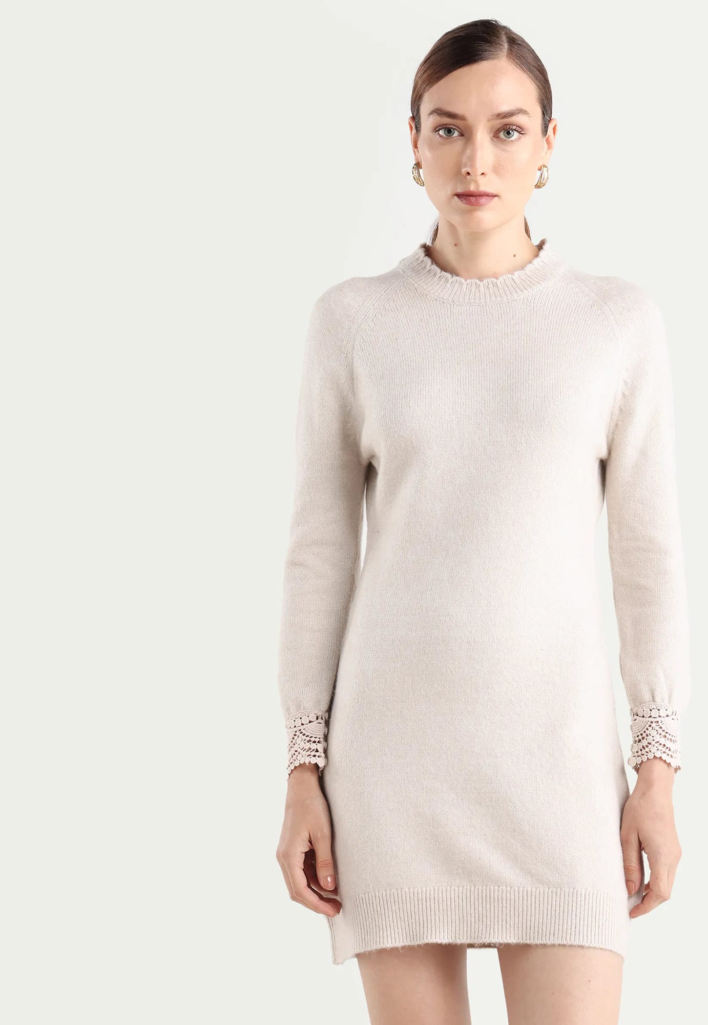 RAREISM Lace Detailed Knit Mini Dress-picture-35