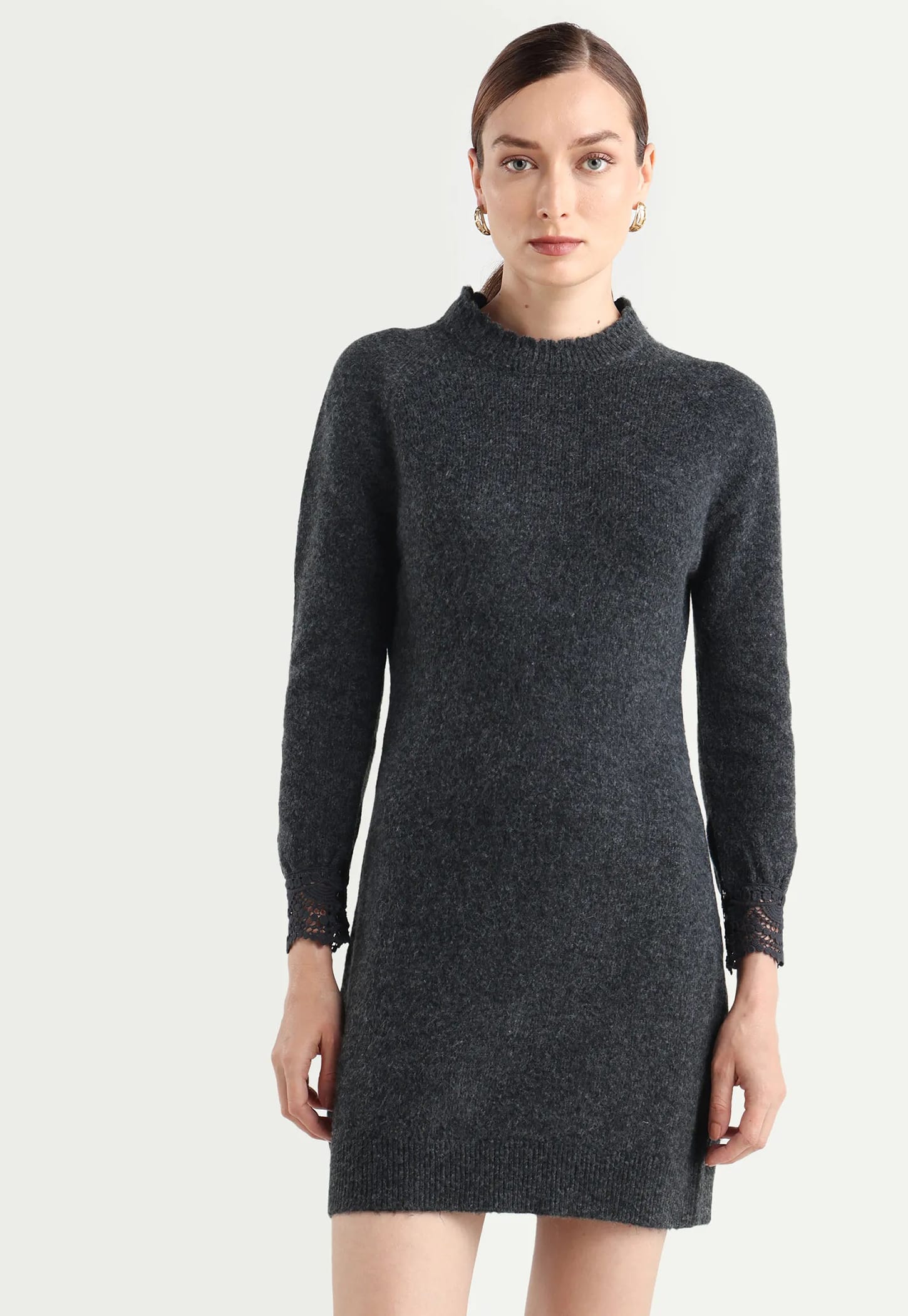 RAREISM Lace Detailed Knit Mini Dress-picture-12