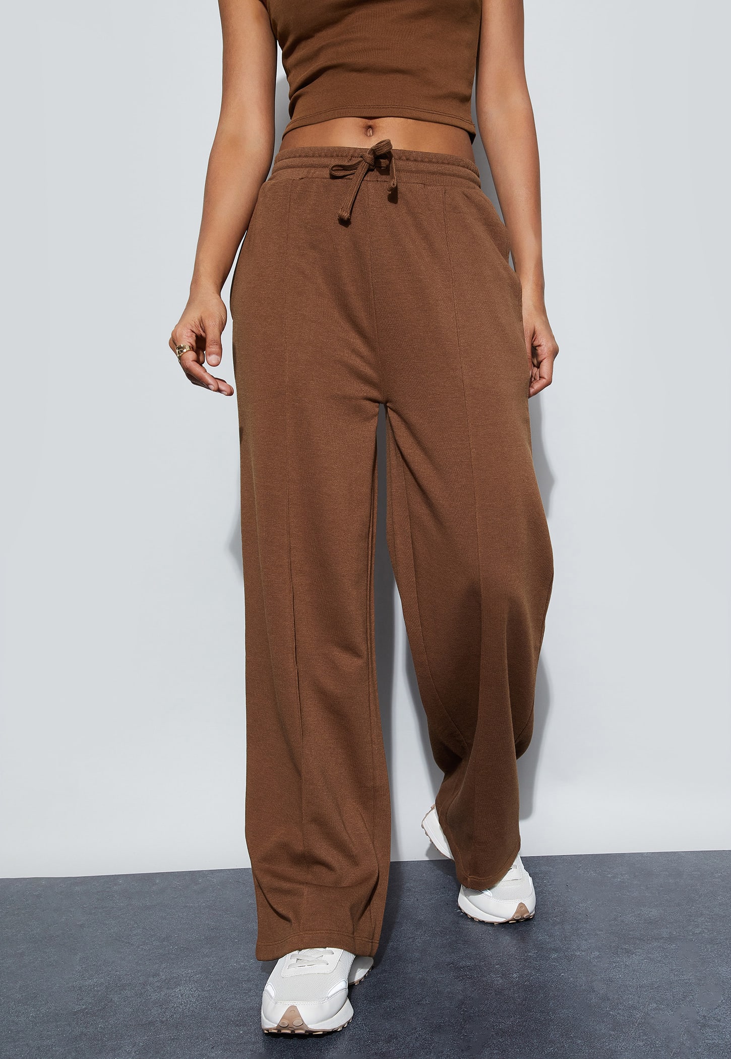 GINGER Solid Drawstring Track Pants-picture-23