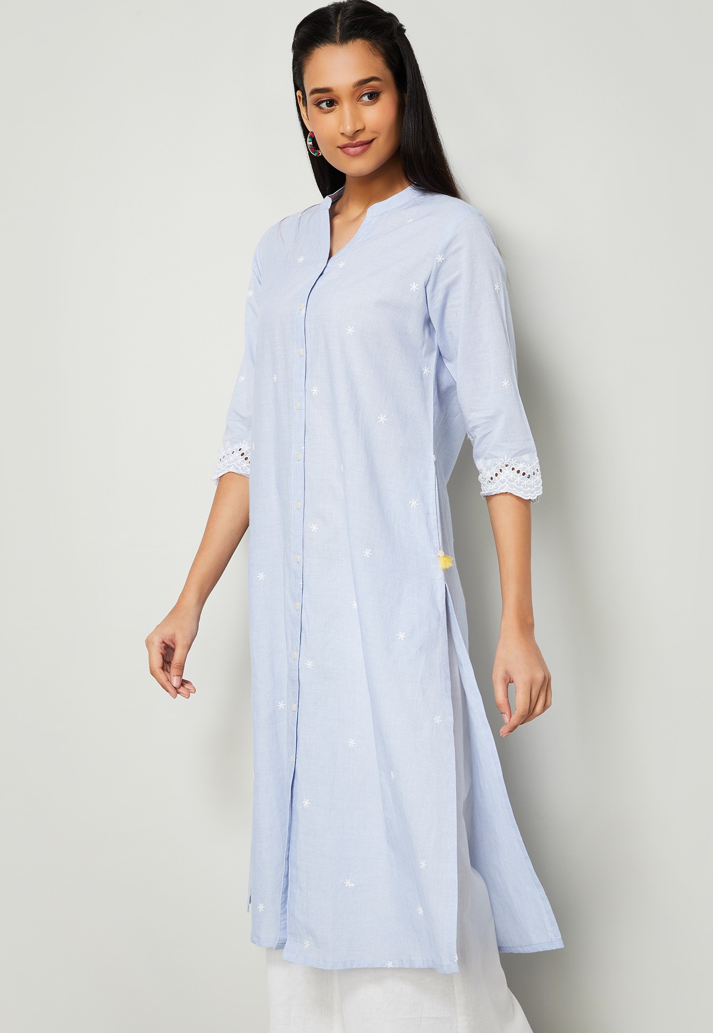 MELANGE Embroidered Straight Kurta-image-18