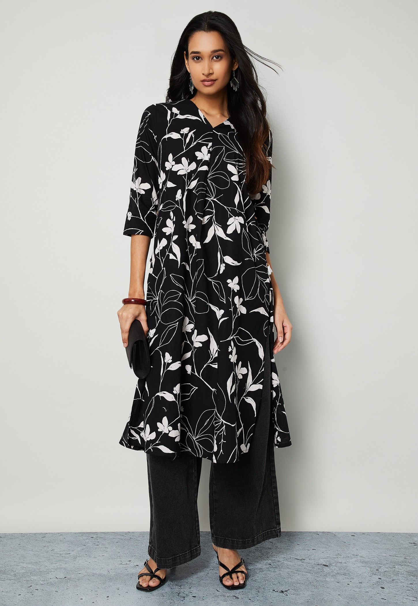 MELANGE Floral Print Straight Kurta-picture-41