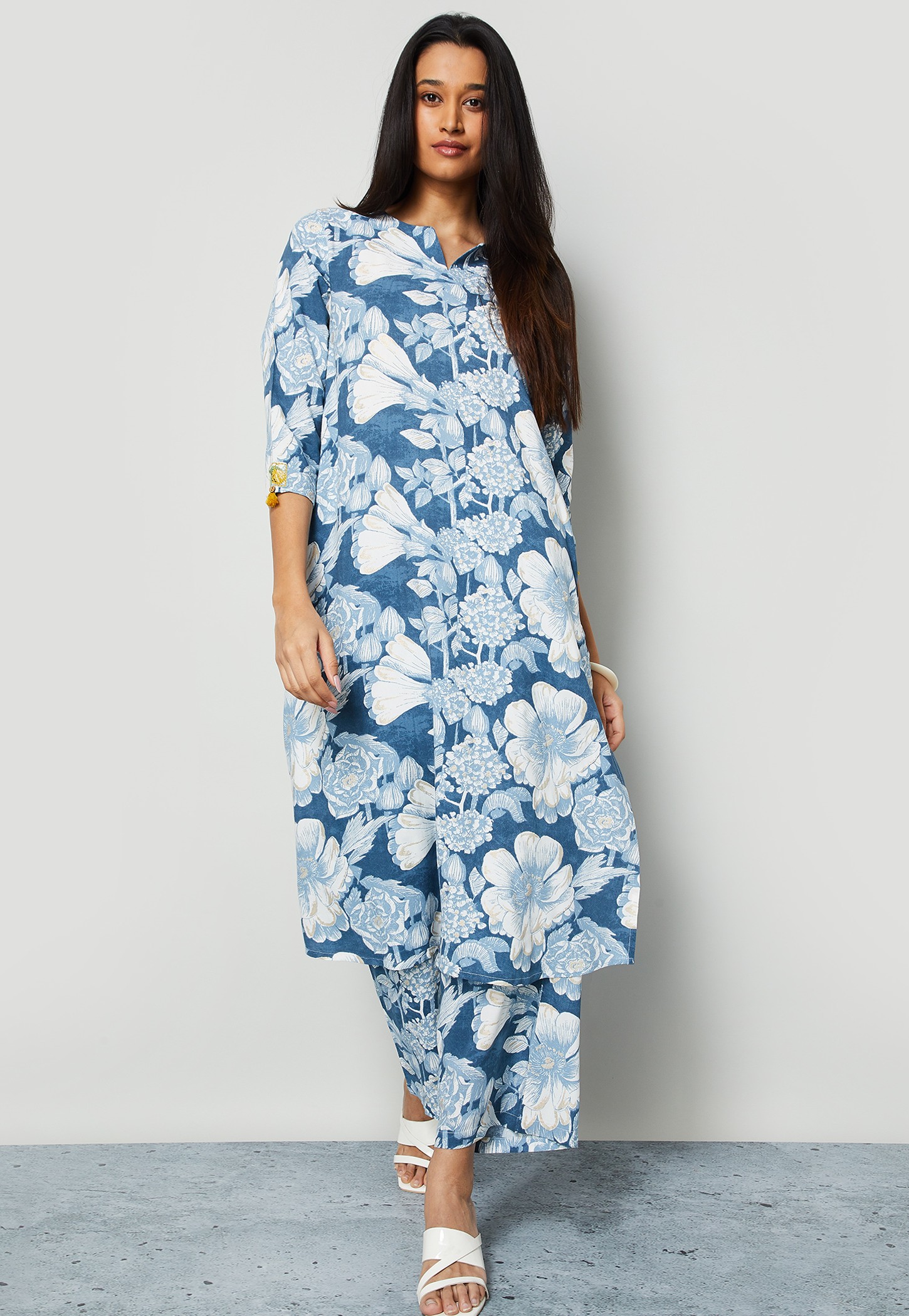 MELANGE Floral Print Palazzo Kurta Set-picture-44