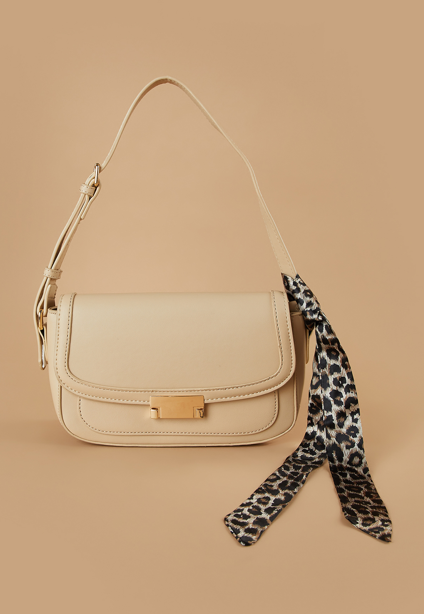 CODE Solid Shoulder Bag with Scarf-picture-19