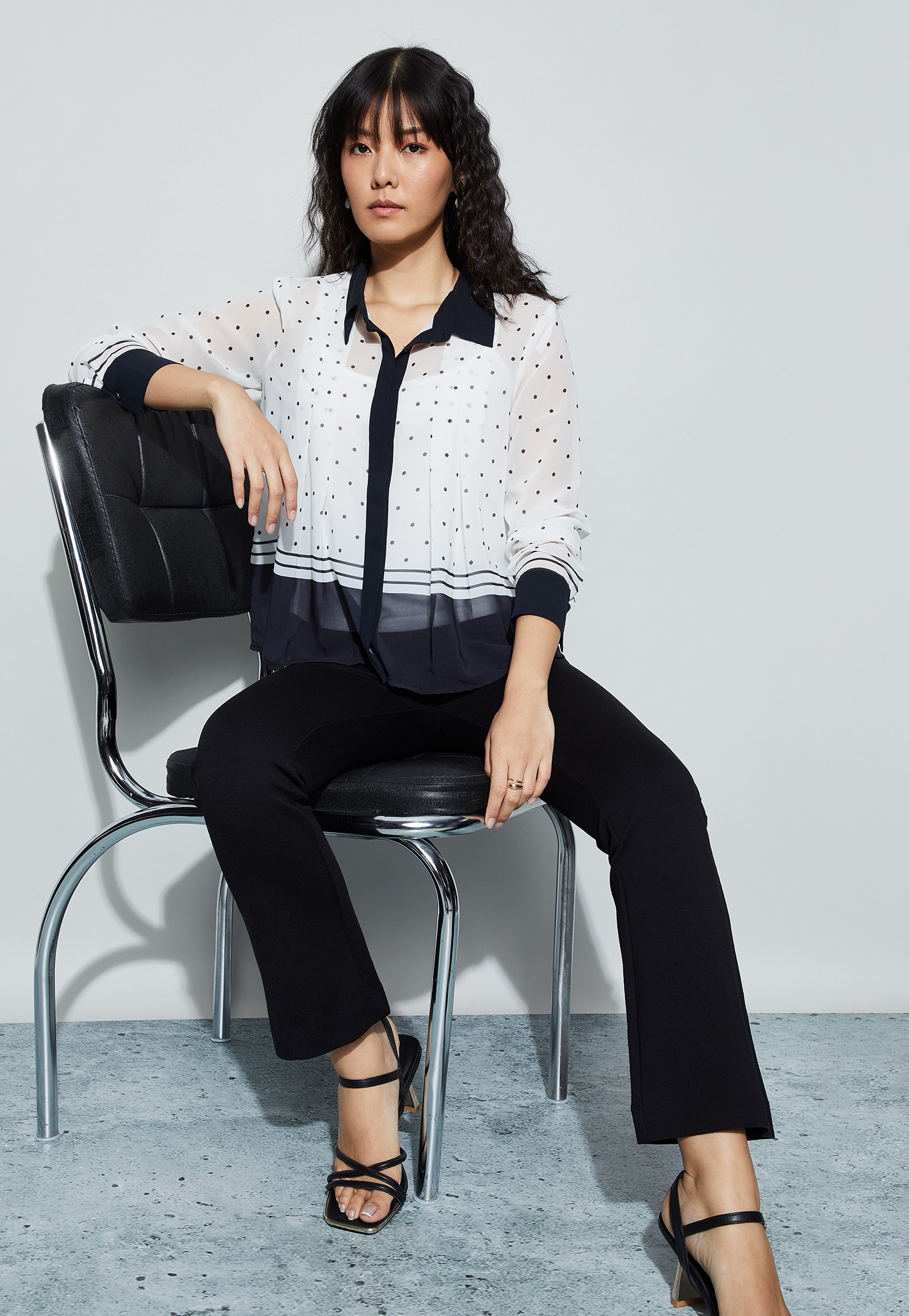 CODE Polka-Dot Regular Fit Shirt-picture-55