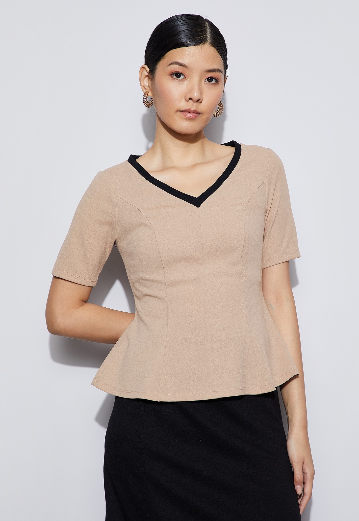 CODE Solid Peplum Top-picture-10
