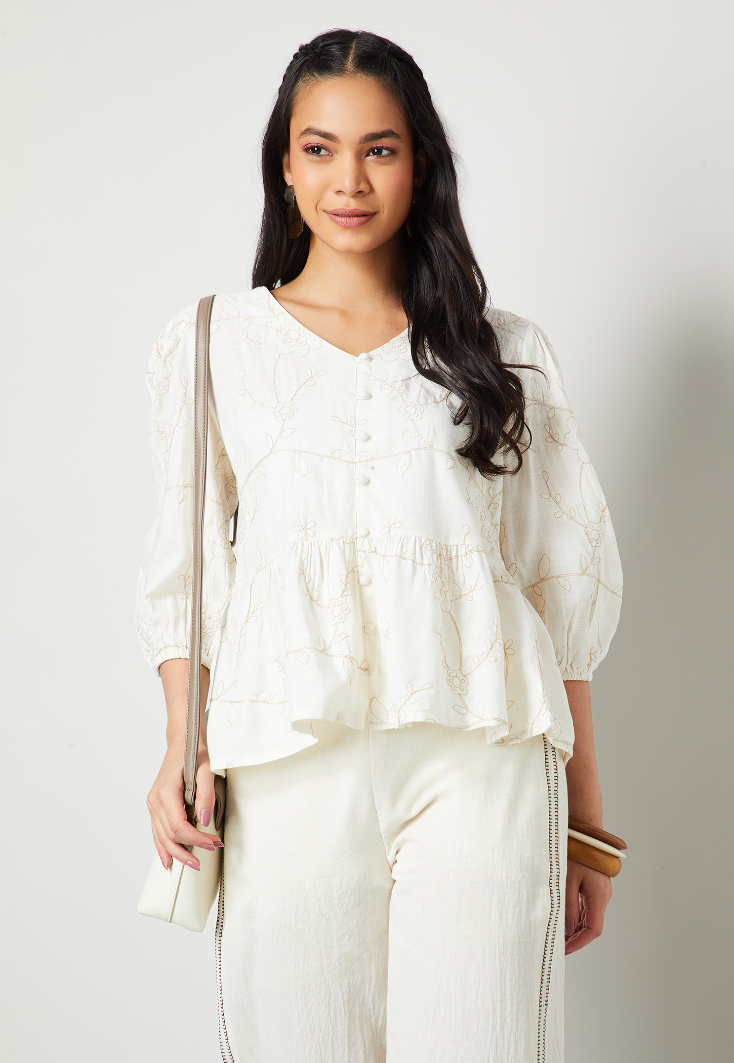 COLOUR ME Embroidered Peplum Top-picture-41