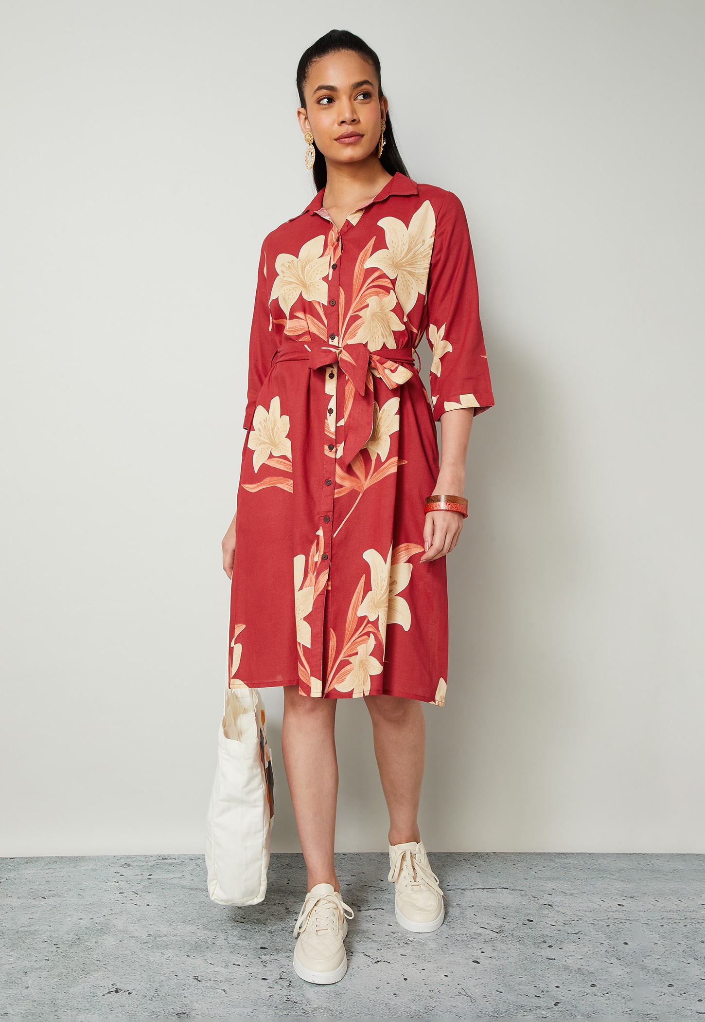 COLOUR ME Floral Print Shirt Dress-picture-29