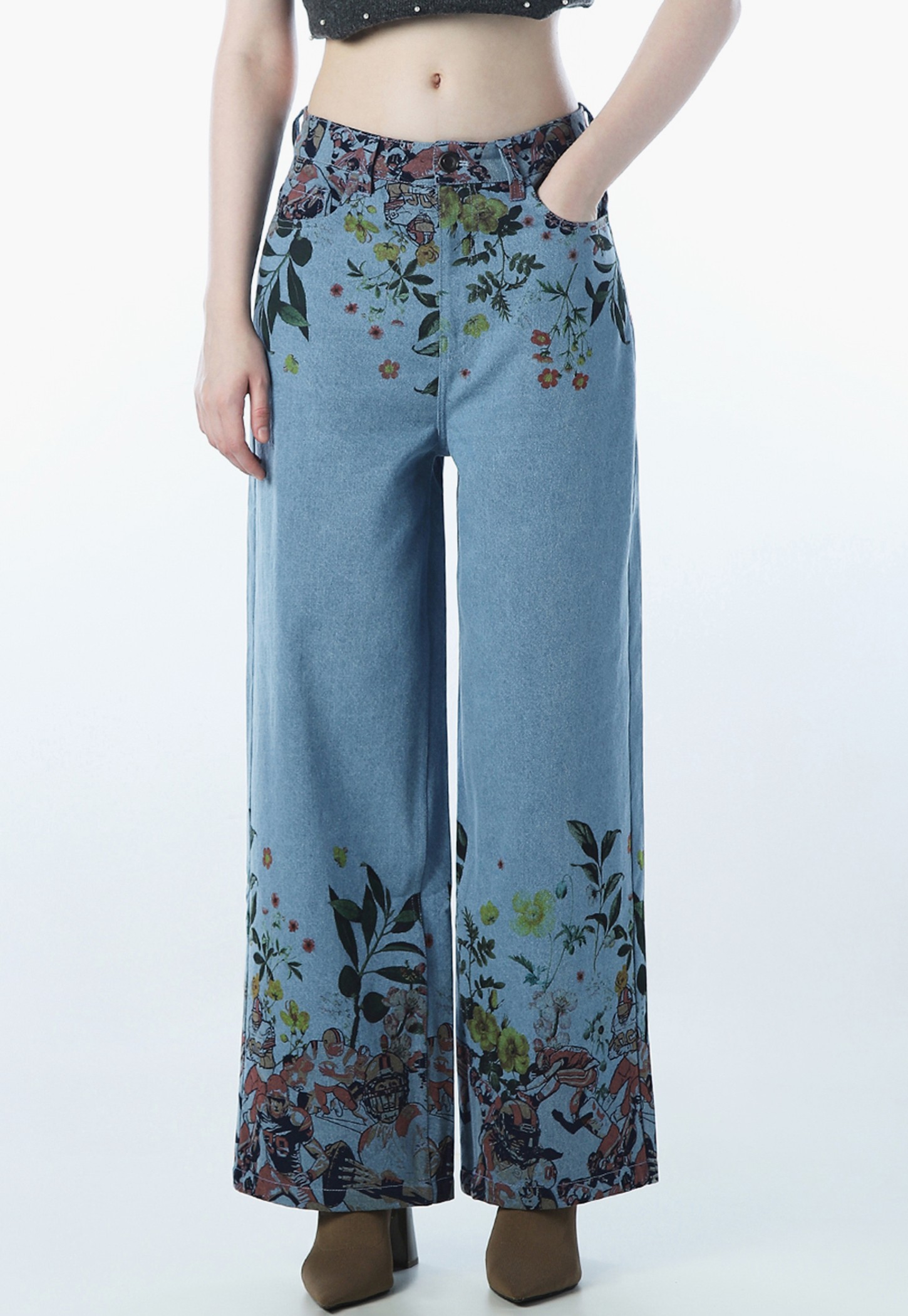 ONLY Printed Wide-Leg Jeans-picture-31