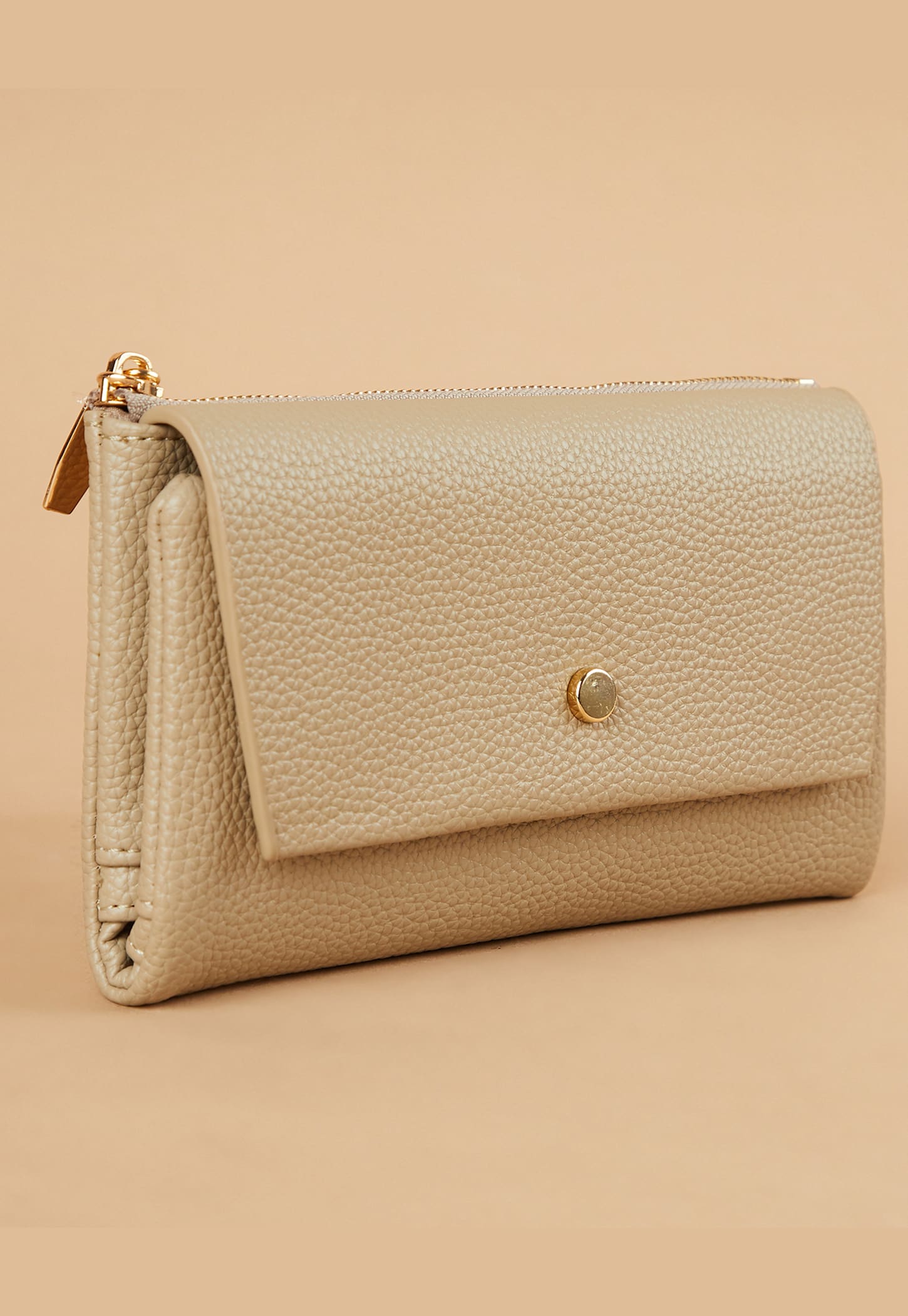 GINGER Textured Tri-Fold Wallet