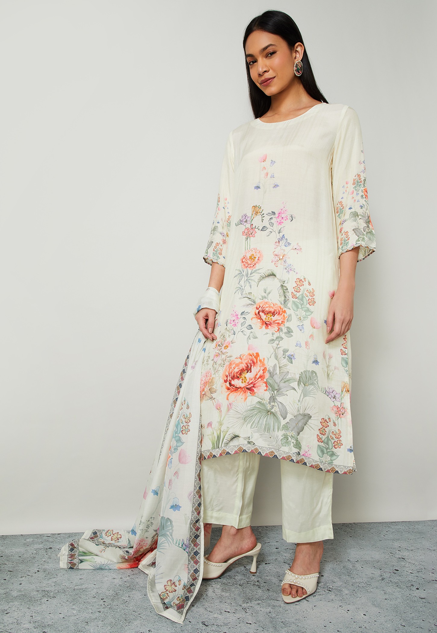 MELANGE Floral Print Kurta Set-picture-22