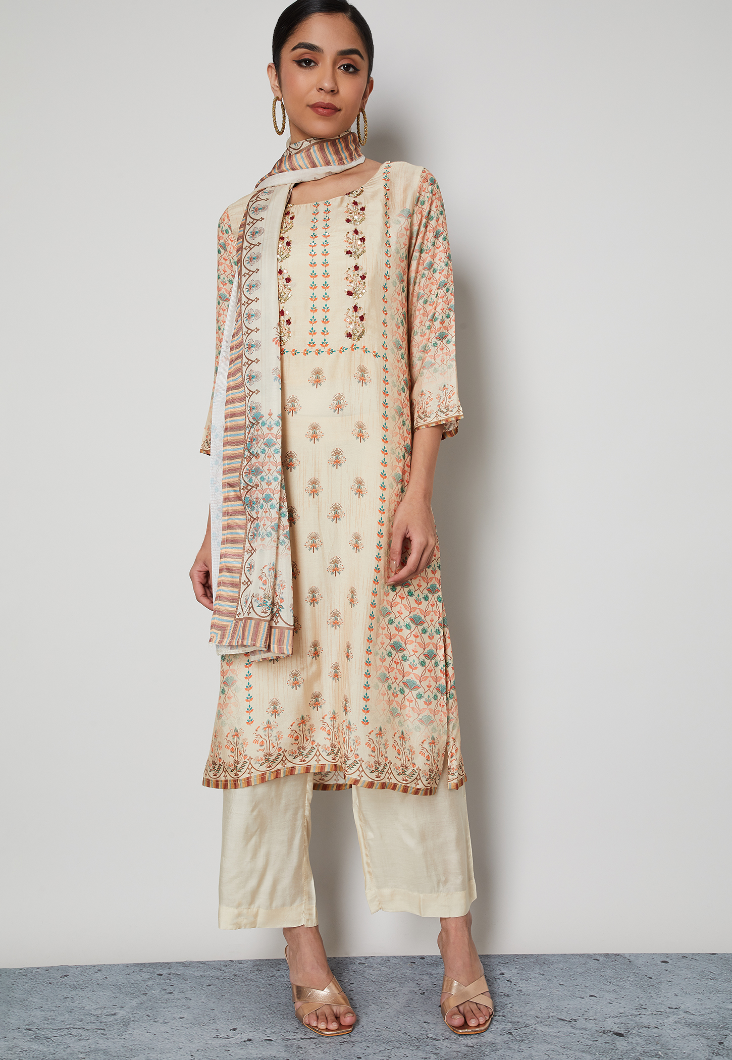 MELANGE Printed Straight Kurta Set-picture-47