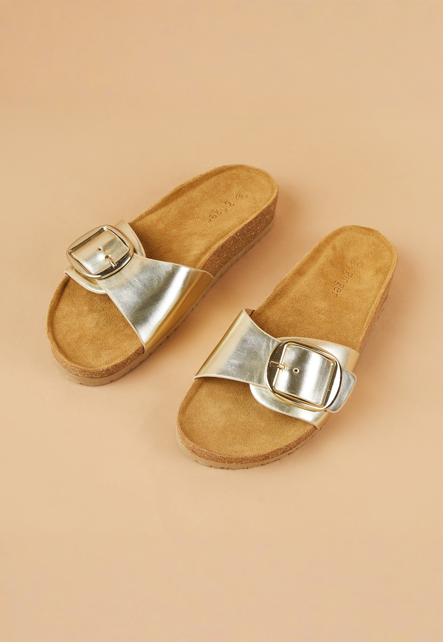 GINGER Buckle Slip-On Sandals