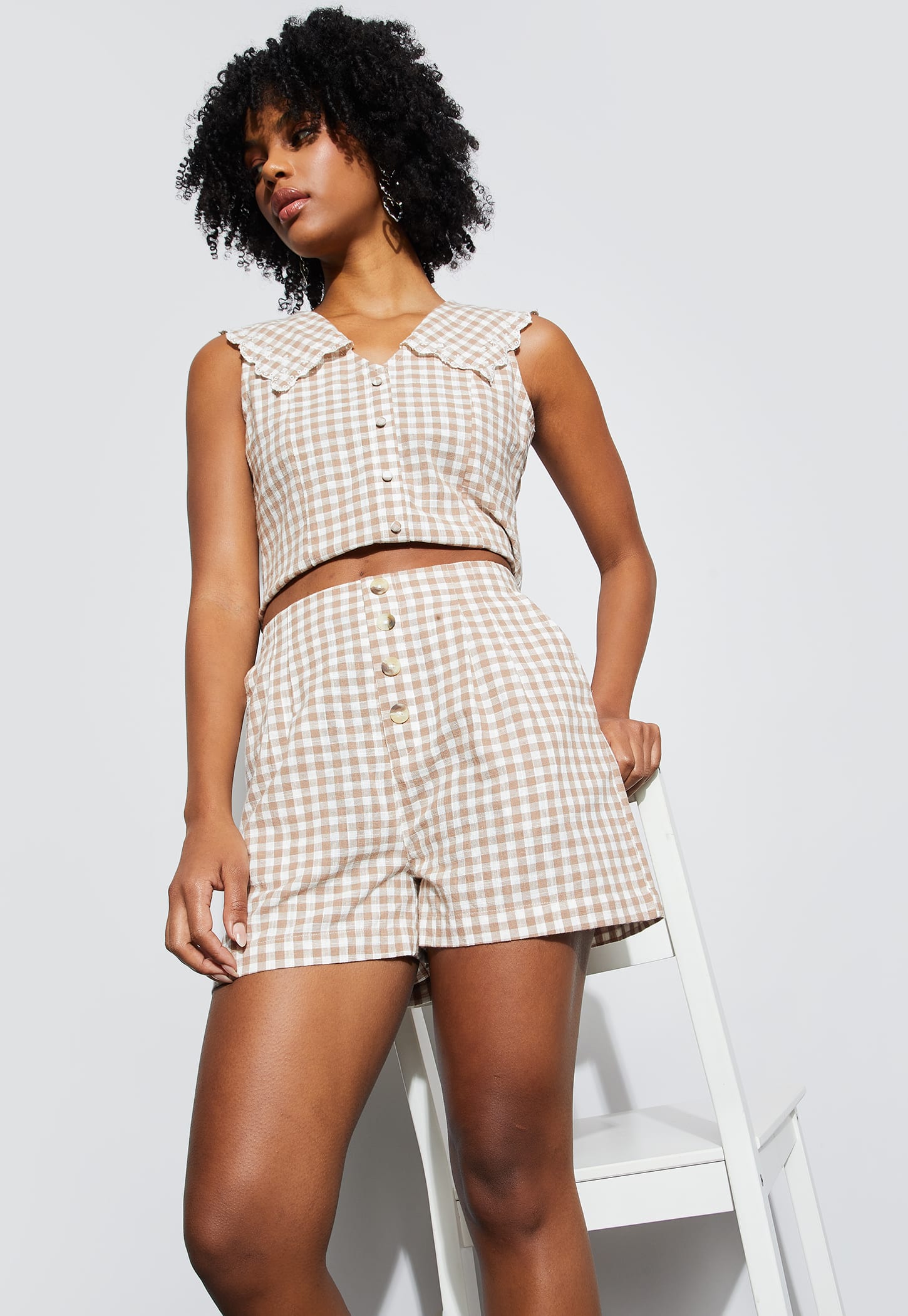 GINGER Checked Regular Shorts-picture-53