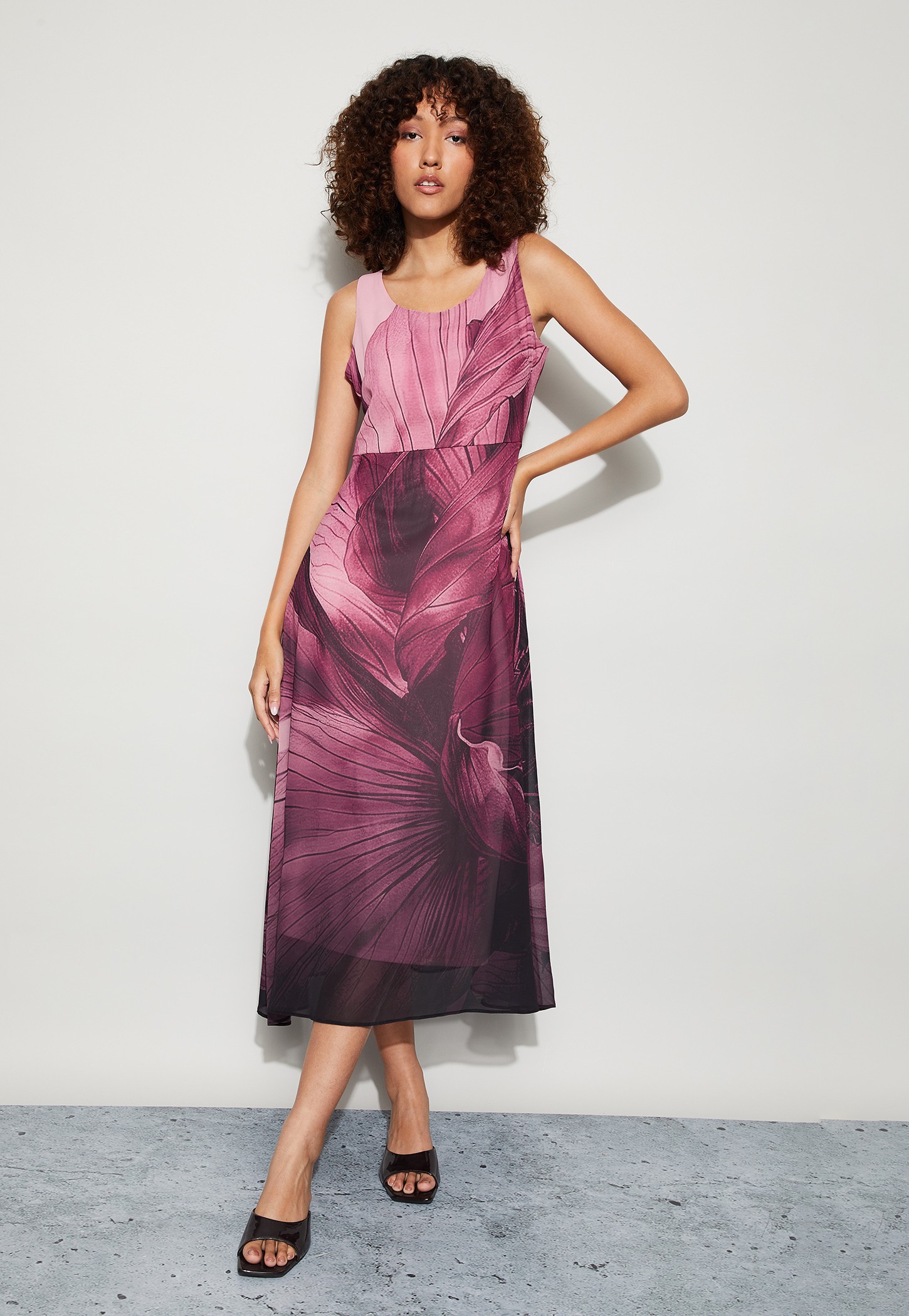 CODE Printed A-line Dress-picture-43