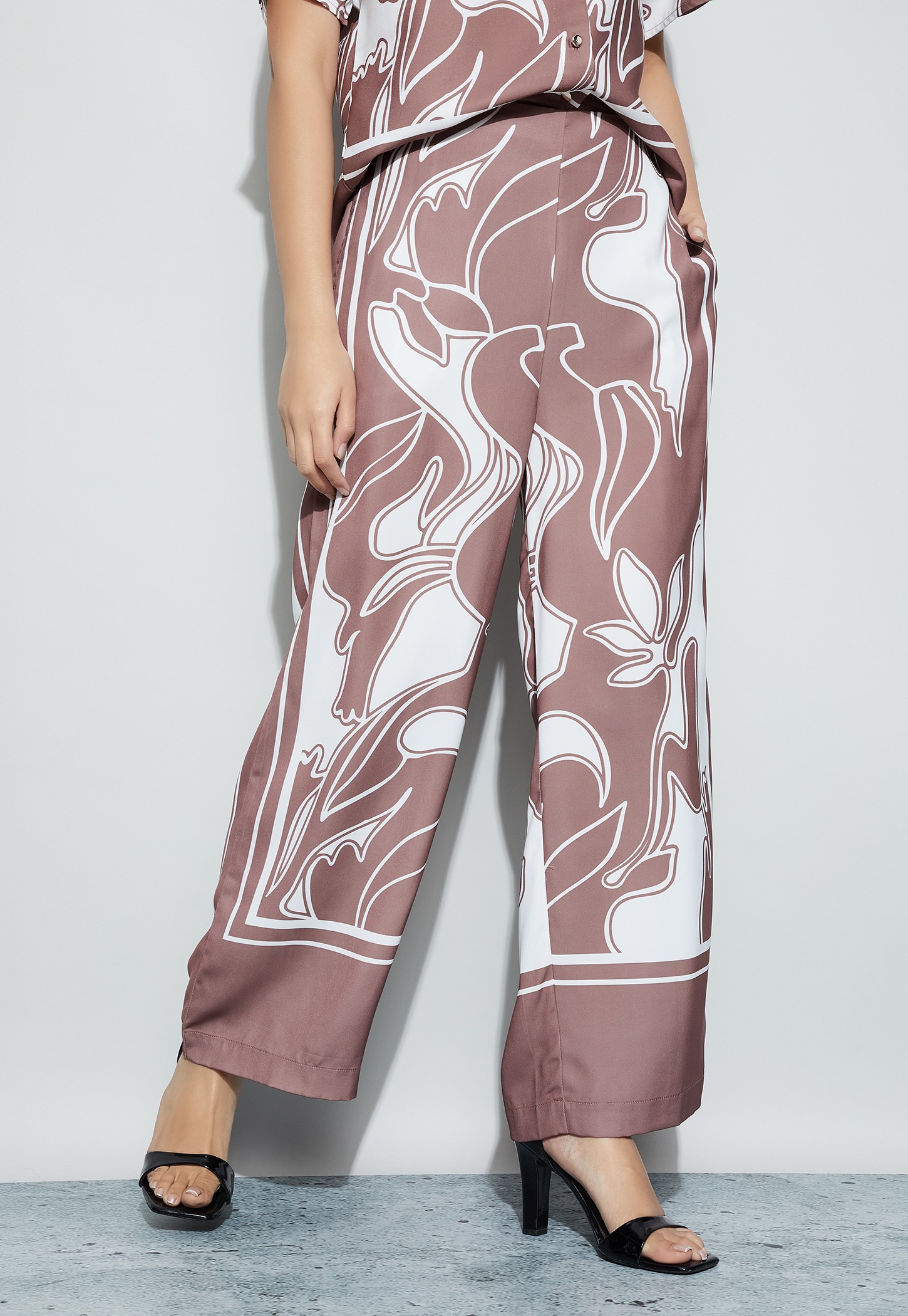 CODE Printed Elasticated Trousers-picture-53