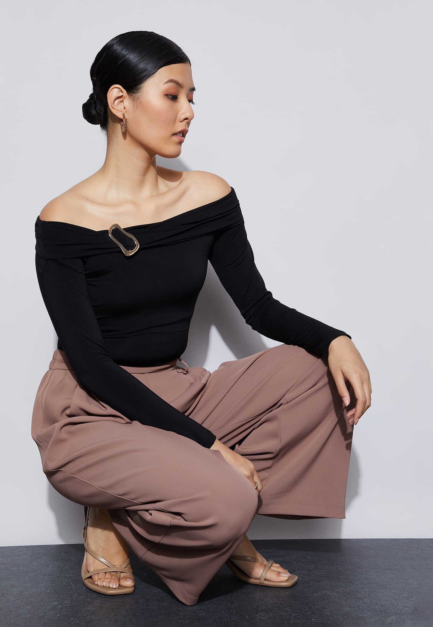 CODE Metallic Accented Off Shoulder Top-picture-17