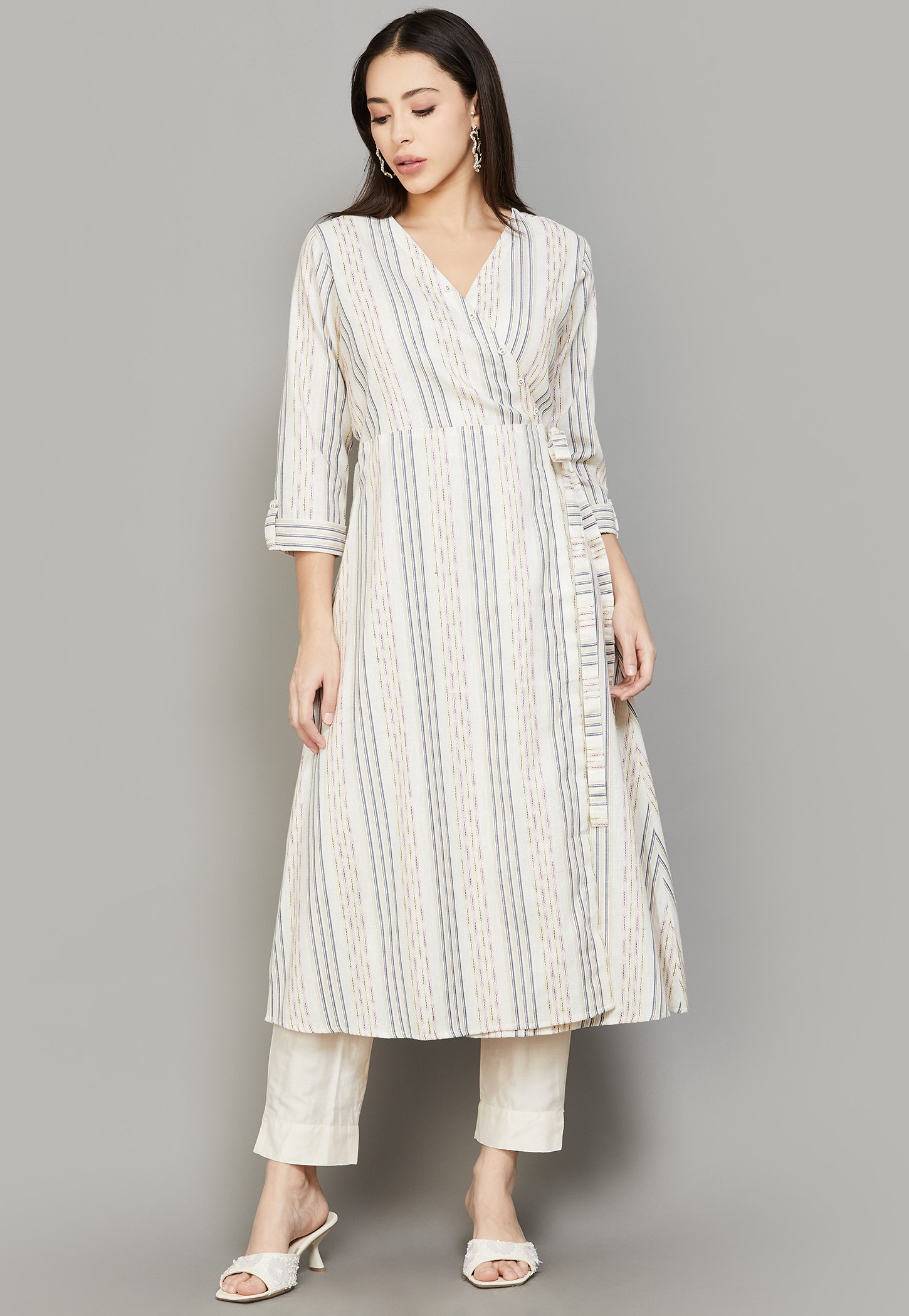 SPAN Striped Angrakha Kurta-picture-17